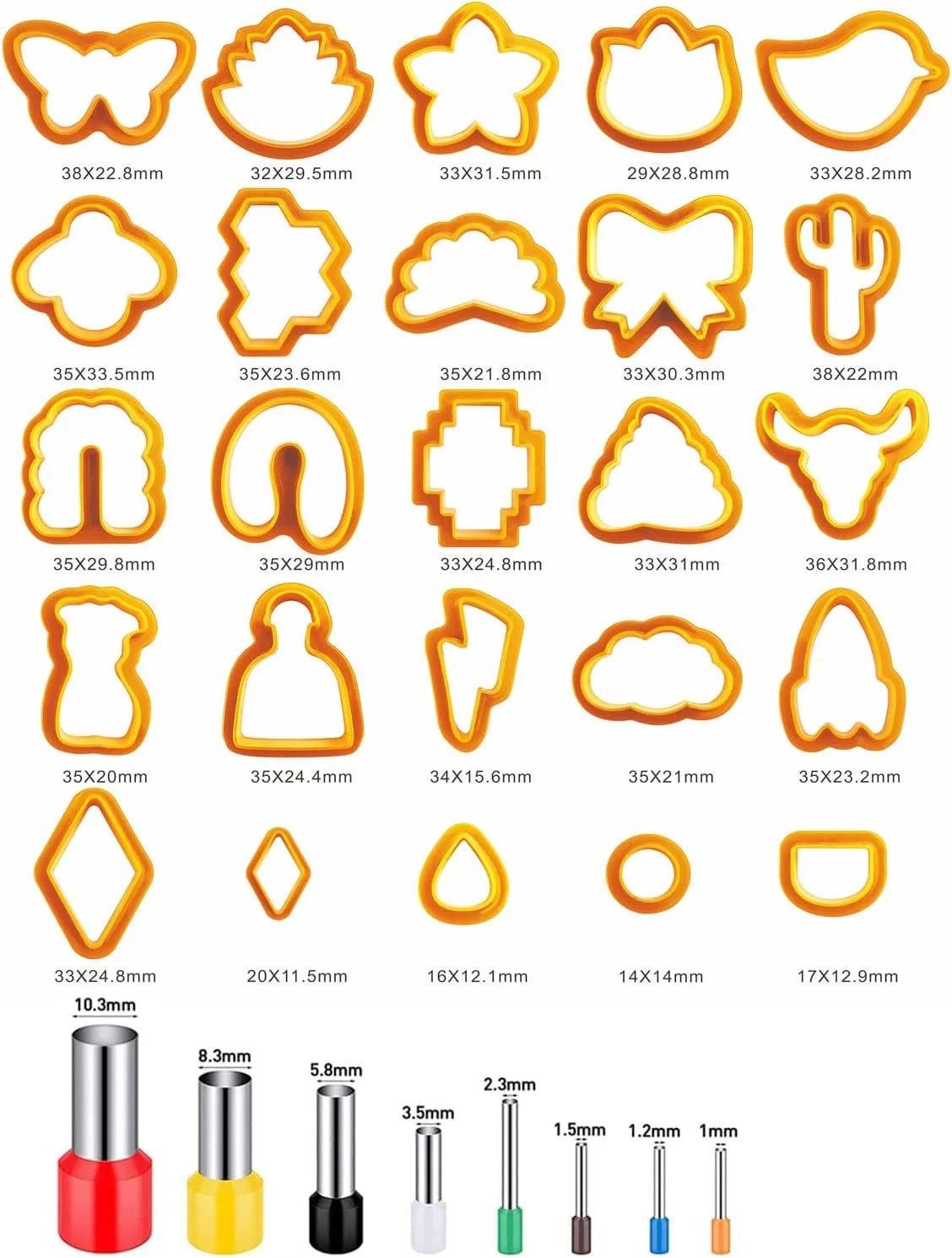 مجموعه 25 عددی کاتر خمیر پلیمری CKANDAY برای ساخت گوشواره به همراه 8 عدد ابزار پانچ، 33 عدد ابزار مجسمه سازی و قالب ابزار پانچ دایره ای شکل برای ساخت جواهرات