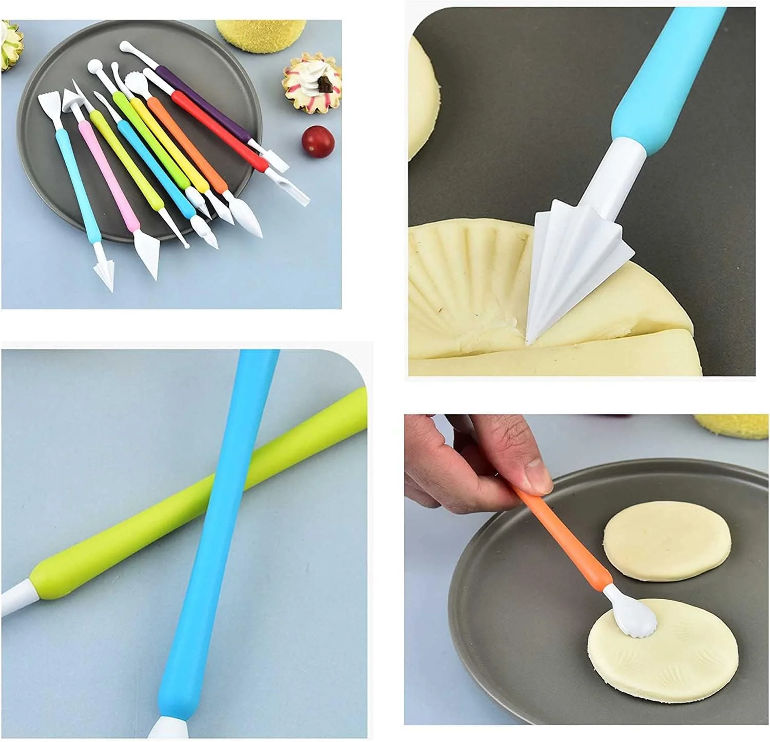 ابزار مجسمه سازی و فرم دهی خمیر هوا خشک Langqun، مناسب برای مدل سازی و نقش برجسته برای کودکان و بزرگسالان، ابزار خمیر پلیمری، کیت ابزار سفالگری 19 عددی