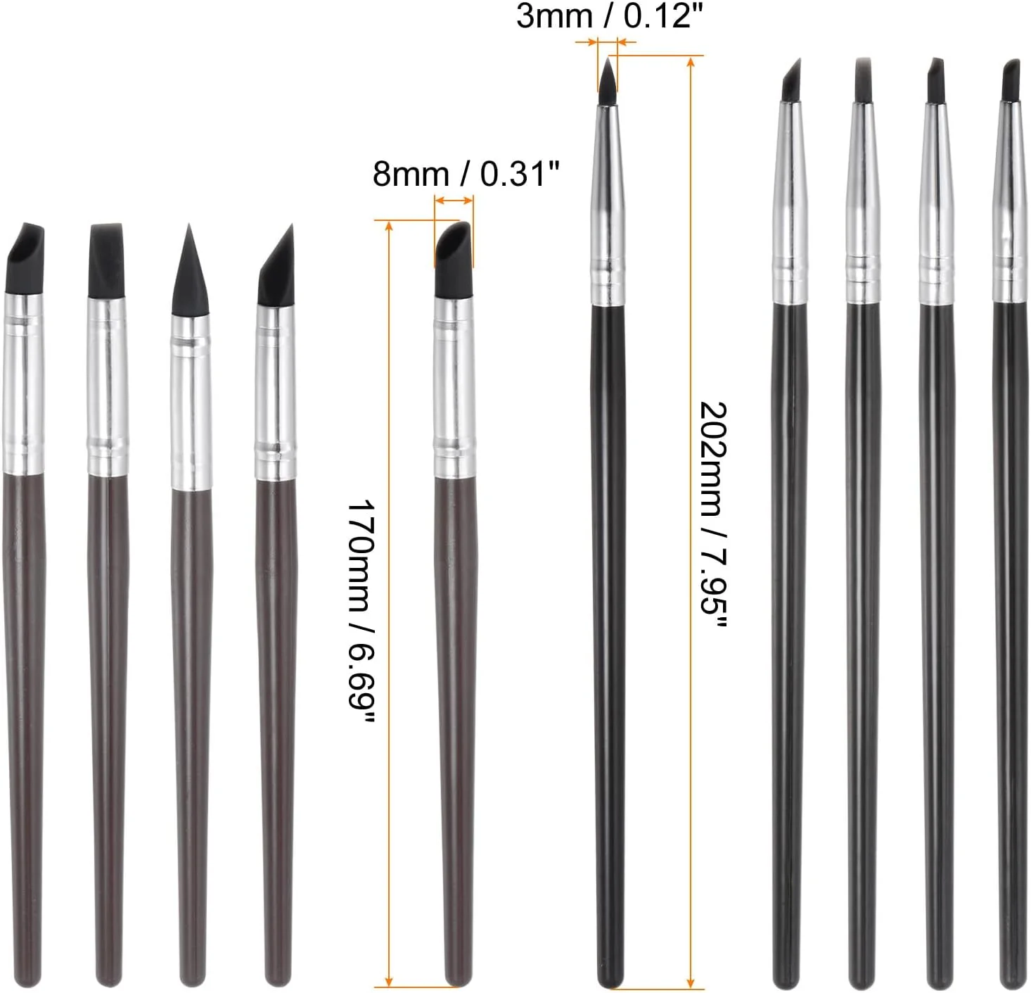 ابزار مجسمه سازی خمیر سیلیکونی HARFINGTON، 10 عددی، ابزار شکل دهی خمیر، نوک لاستیکی انعطاف پذیر، قلم سفالی شکل دهی خمیر، ابزار حکاکی شکل دهی خمیر برای مجسمه سرامیکی خمیر پلیمری، مشکی
