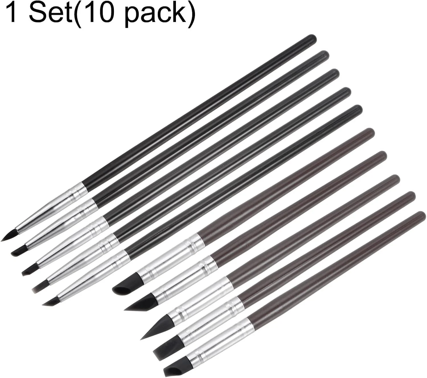 ابزار مجسمه سازی خمیر سیلیکونی HARFINGTON، 10 عددی، ابزار شکل دهی خمیر، نوک لاستیکی انعطاف پذیر، قلم سفالی شکل دهی خمیر، ابزار حکاکی شکل دهی خمیر برای مجسمه سرامیکی خمیر پلیمری، مشکی