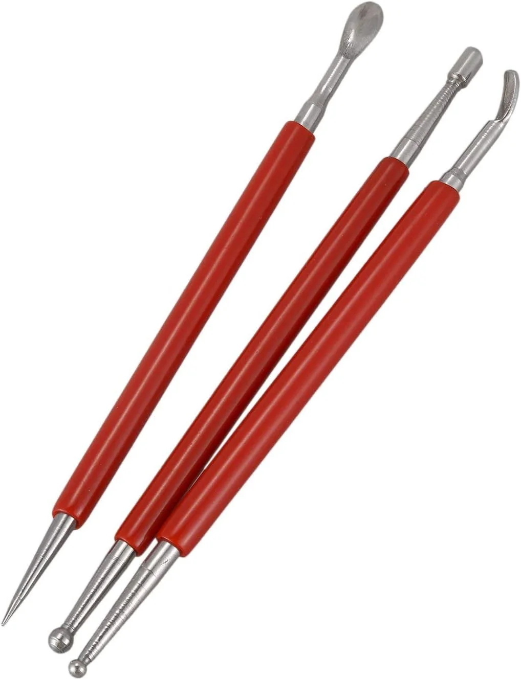 ست 3 عددی ابزار مجسمه سازی موم از جنس استیل ضد زنگ، مناسب برای ساخت سفال و مجسمه های رسی