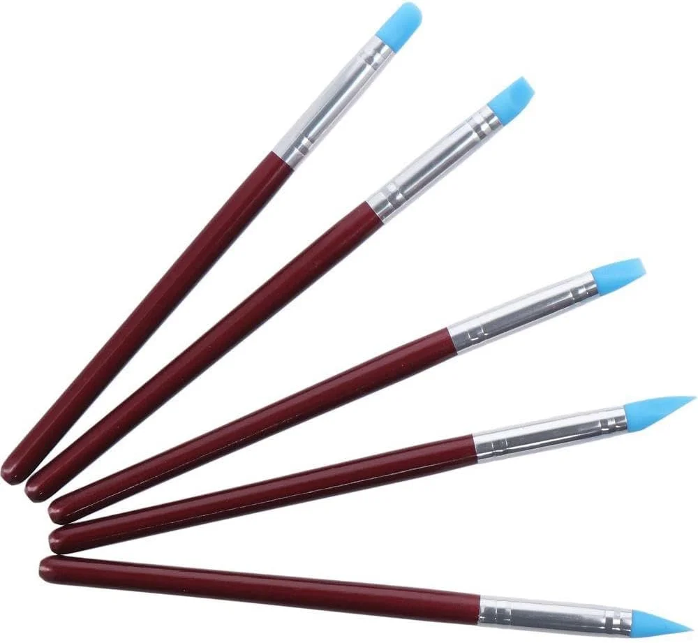 YYlingx بسته 10 عددی ابزار مجسمه سازی خمیر سیلیکونی، قلم سفالی با نوک لاستیکی سیلیکونی برای DIY YYlingx بسته 10 عددی ابزار مجسمه سازی خمیر سیلیکونی، قلم سفالی با نوک لاستیکی سیلیکونی برای DIY