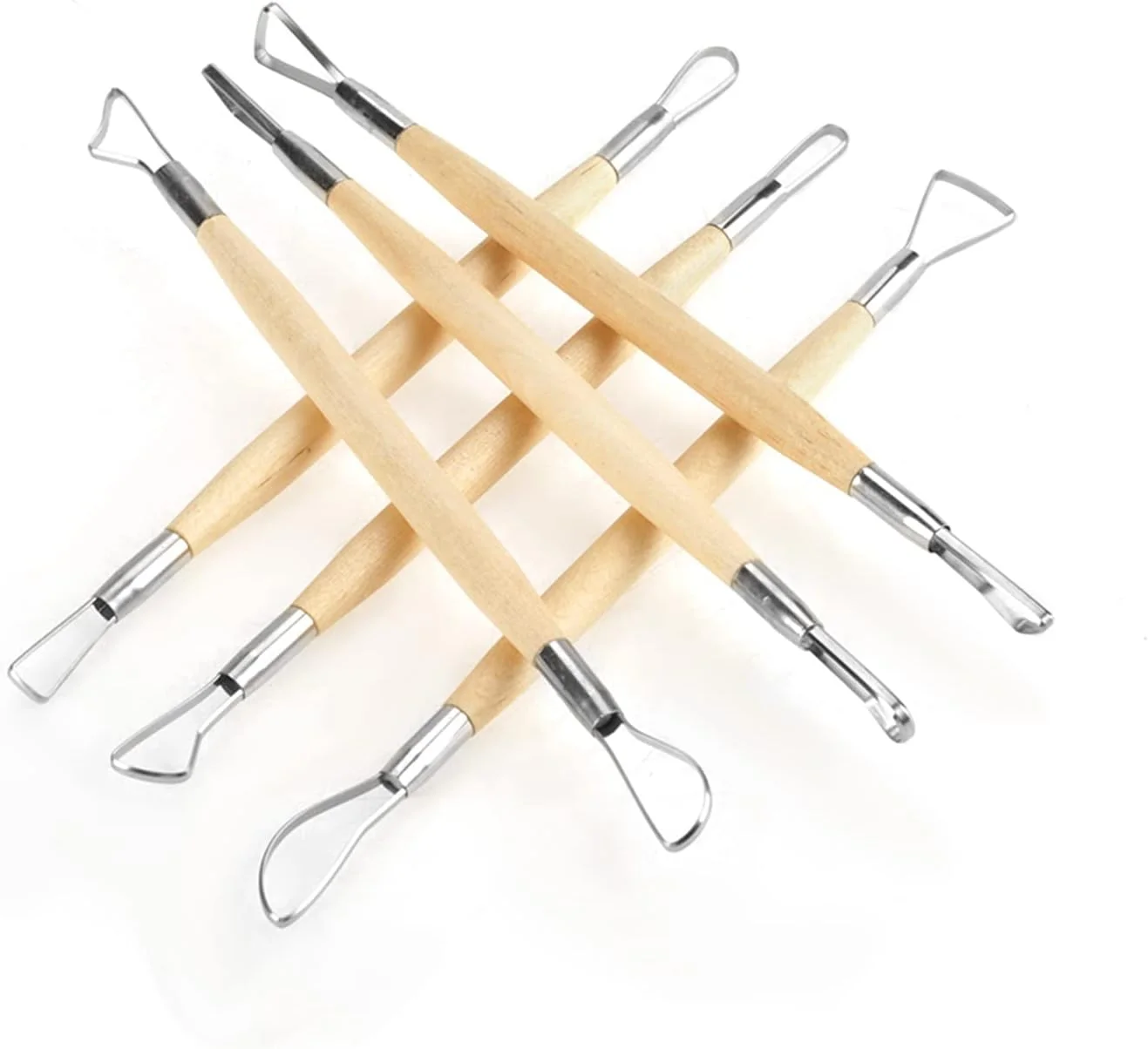 ست 6 عددی ابزار مجسمه سازی و حکاکی موم با دو سر، مناسب برای سفالگری، مدل سازی، طراحی جواهرات، چوب توس و فولاد ضد زنگ