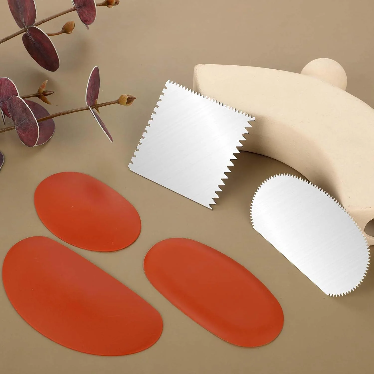 ابزار سفالگری مویزات، لیسه دندانه‌دار، دنده‌های رسی لاستیکی، مجسمه‌سازی فولاد ضد زنگ، مدل‌سازی کاتر، ابزار خراش، کیت ابزار مجسمه‌سازی سرامیک برای مجسمه‌سازی، بافت‌دهی، مدل‌سازی هنرمندان سفالگر