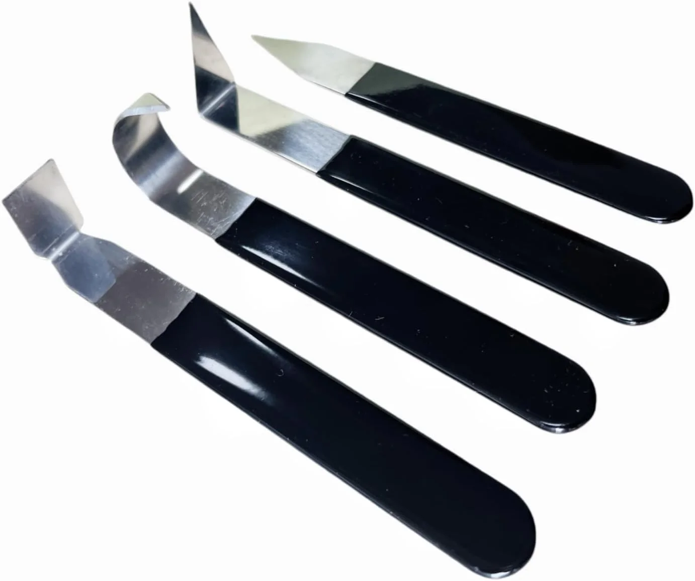 ست 4 عددی چاقوی حکاکی خاک رس فلزی، ابزار پرداخت سفالگری، چاقوی پرداخت صنایع دستی خاک رس دست ساز برای حکاکی، شکل دادن، طراحی، مجسمه سازی خاک رس