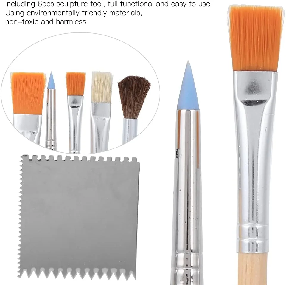 ابزار سفالگری OXPMFY، برس مجسمه سازی و حکاکی، کاربردی و حمل آسان، ابزارهای حکاکی مجسمه سازی سفالی برای مجسمه های رسی