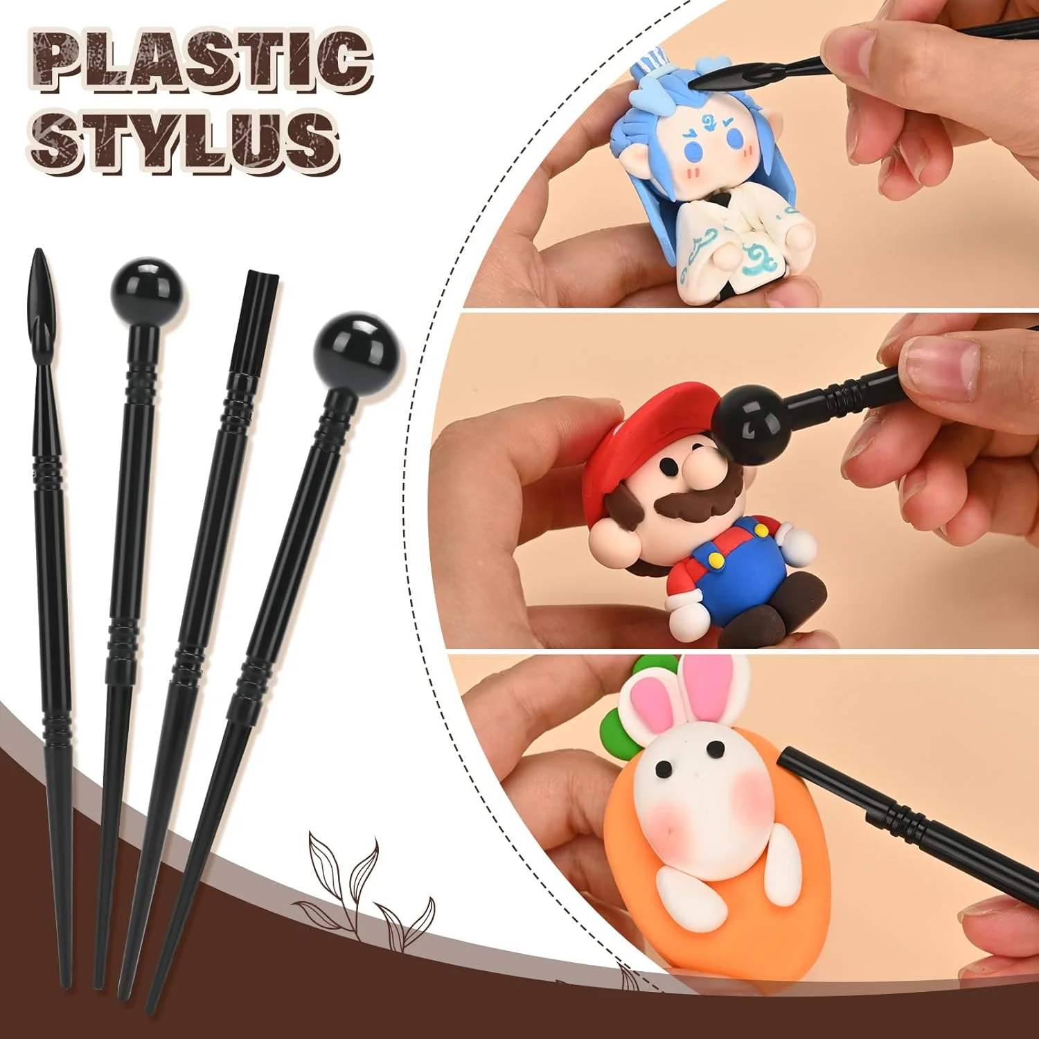 مجموعه ابزار سفالگری JRKOO، 28 تکه ابزار سفالگری، مجموعه ابزار مجسمه سازی خمیر پلیمری، مجموعه ابزار خمیر خشک شونده در هوا برای کودکان، بزرگسالان، صنایع دستی سفالگری، طراحی، نقطه گذاری، حکاکی، قالب گیری، پخت، مدل سازی، شکل دهی