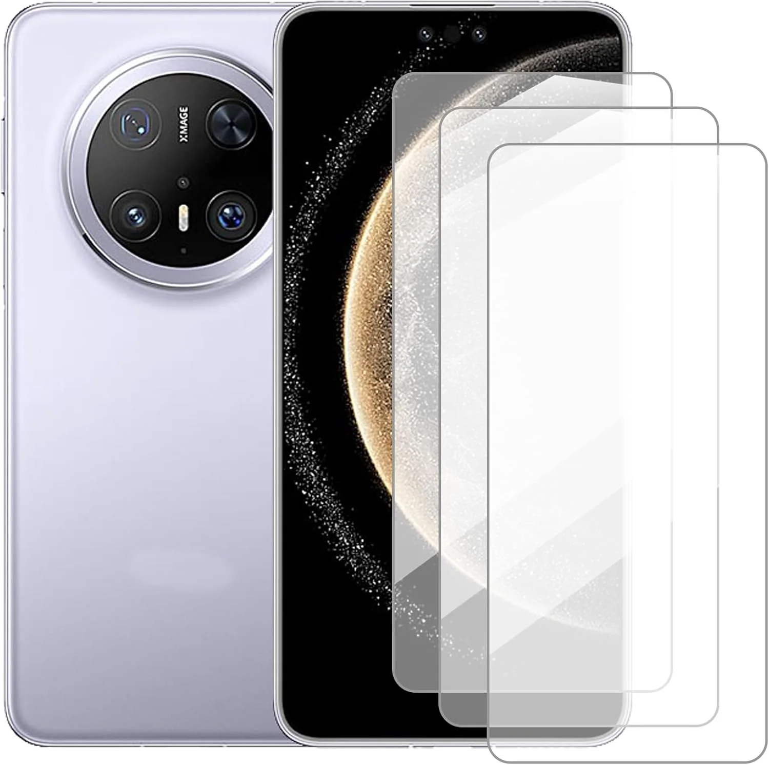 محافظ صفحه نمایش دامولون سازگار با هوآوی میت 70 پرو (6.9 اینچ) [بسته 3 عددی] محافظ صفحه نمایش شیشه ای حرارت دیده مناسب برای هوآوی میت 70 پرو