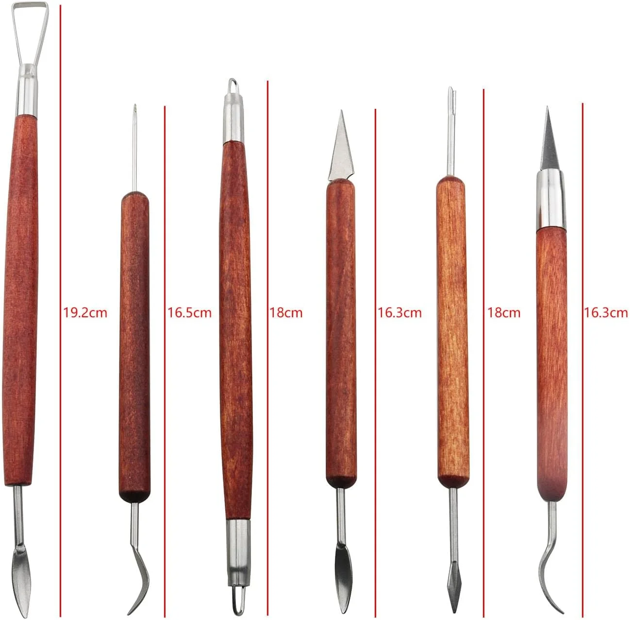 TAODAN 6PCS Dual Head Flat Wire Cutters Ceramic Tools Wood Trimming Plastic Clay Tools Cutters Carving Set for Clay Carving Modeling Pumpkin Carving Soap Carving