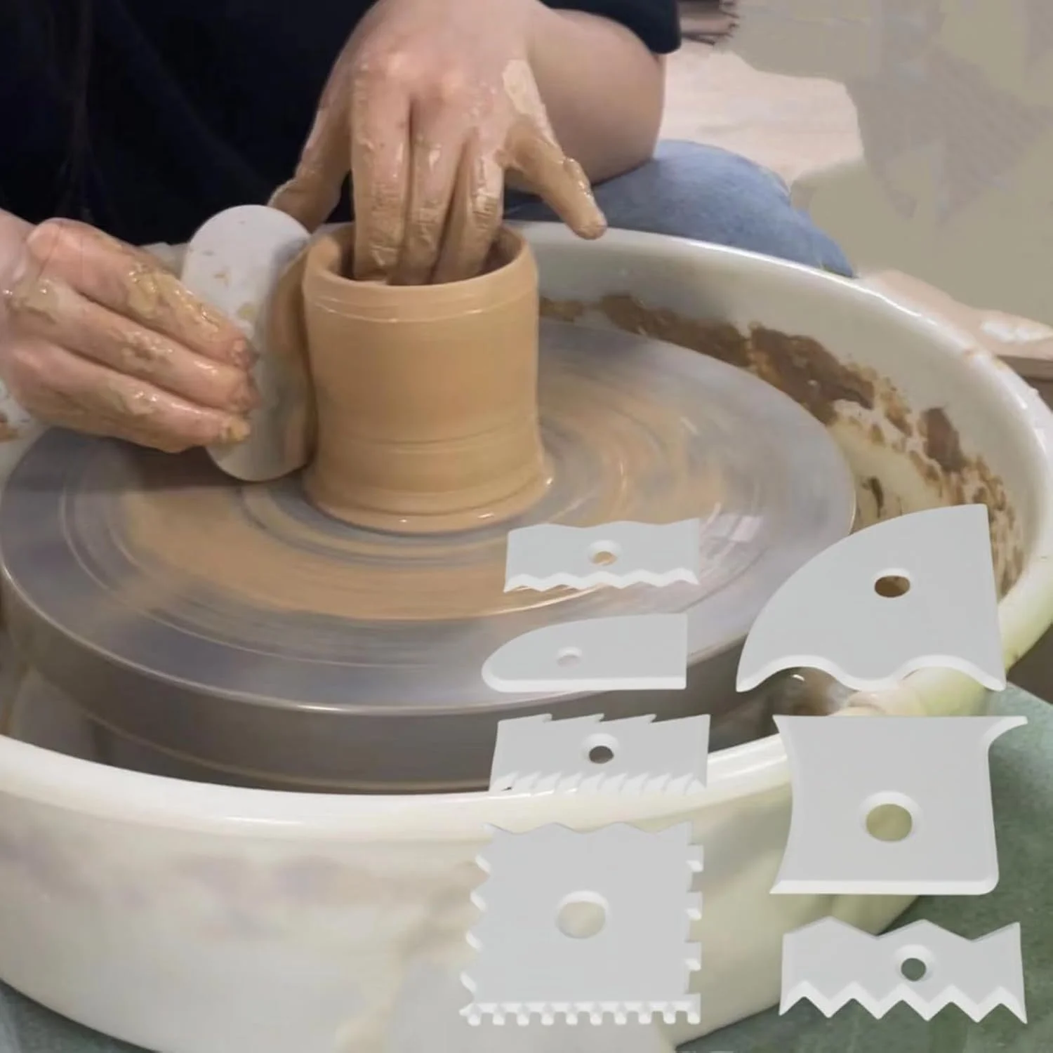 ابزارهای پرداخت سفالگری، مجموعه 7 عددی ابزار پرداخت سرامیکی برای سفالگری، لوازم صنایع دستی خراشنده مجسمه سازی برای مدل سازی پرتاب، مبتدیان مجسمه سازی، علاقه مندان به مدرسه هنر