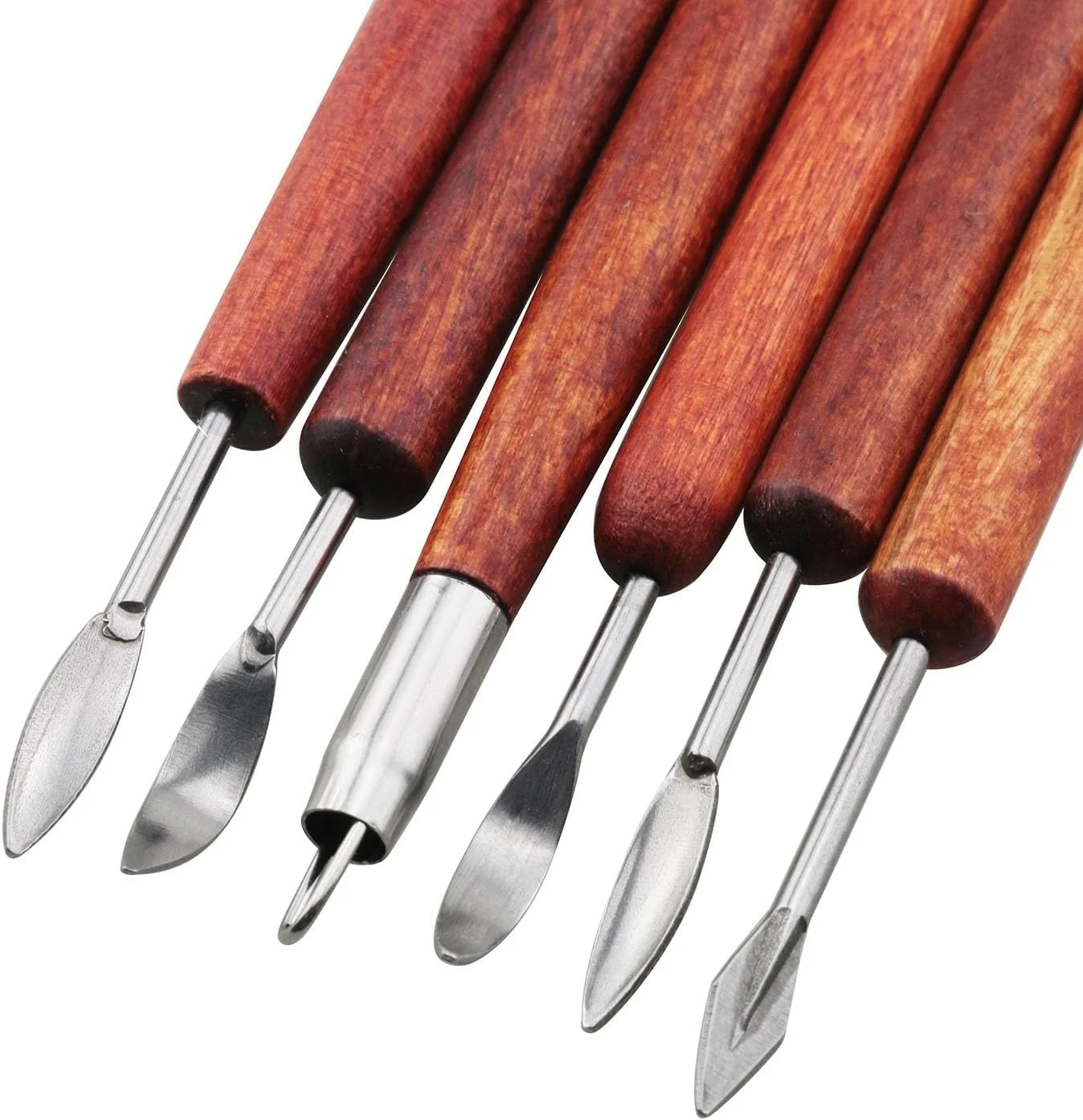 TAODAN 6PCS Dual Head Flat Wire Cutters Ceramic Tools Wood Trimming Plastic Clay Tools Cutters Carving Set for Clay Carving Modeling Pumpkin Carving Soap Carving