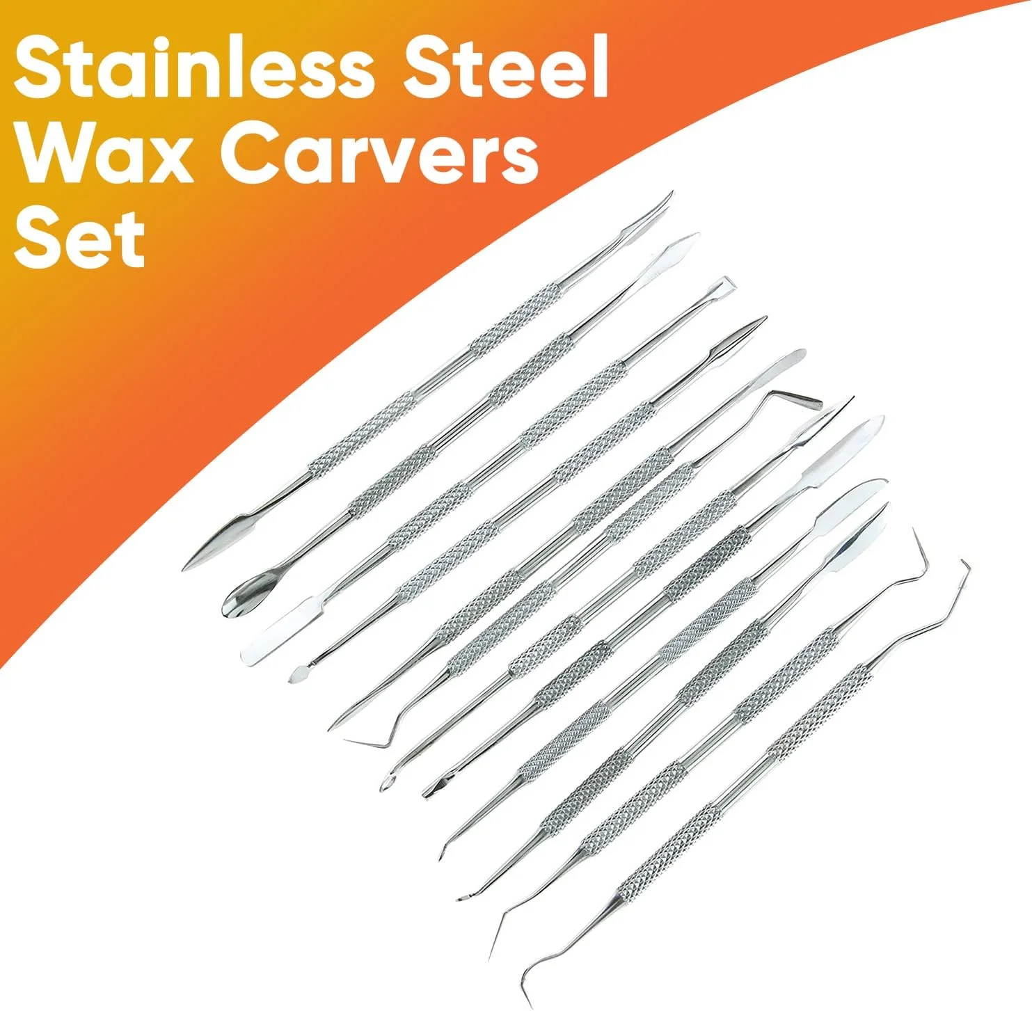 ست ابزار مجسمه سازی موم فولاد ضد زنگ COOPOPE، کاردک سفال پلیمری برای مدل سازی، مجسمه سازی و شکل دهی، مجموعه 12 عددی ست ابزار مجسمه سازی موم فولاد ضد زنگ COOPOPE، کاردک سفال پلیمری برای مدل سازی، مجسمه سازی و شکل دهی، مجموعه 12 عددی