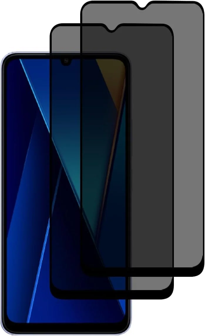 محافظ صفحه نمایش ضد جاسوسی Hkess بسته 2 عددی برای Huawei Y6 2019 - محافظ صفحه نمایش حریم خصوصی تمام صفحه، فیلم شیشه ای سخت شده سه بعدی، محافظ پوشش کامل ضد خش با سختی 9H