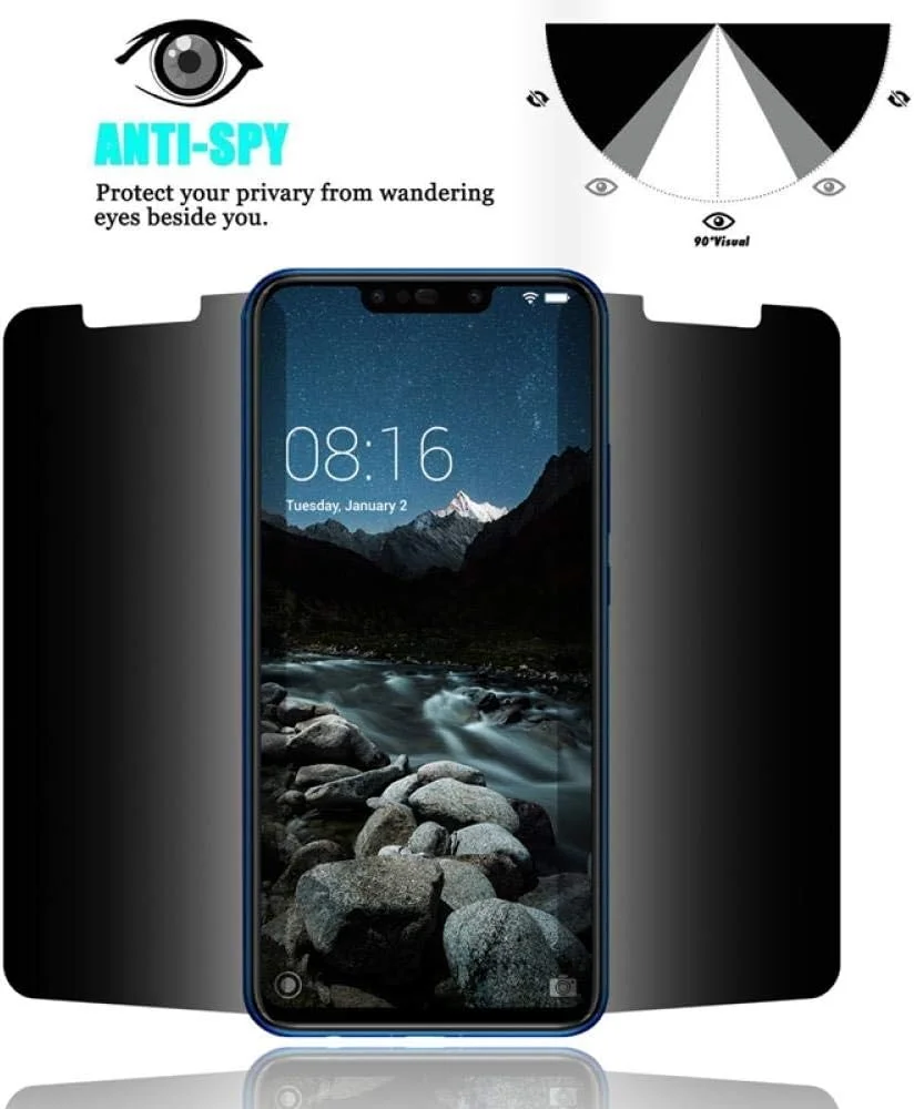 بسته 3 عددی محافظ صفحه نمایش شیشه ای حریم خصوصی ضد جاسوسی MIBQM برای گوشی های هوآوی نوا 5 5i 5pro 7 7pro 7se 8 8pro