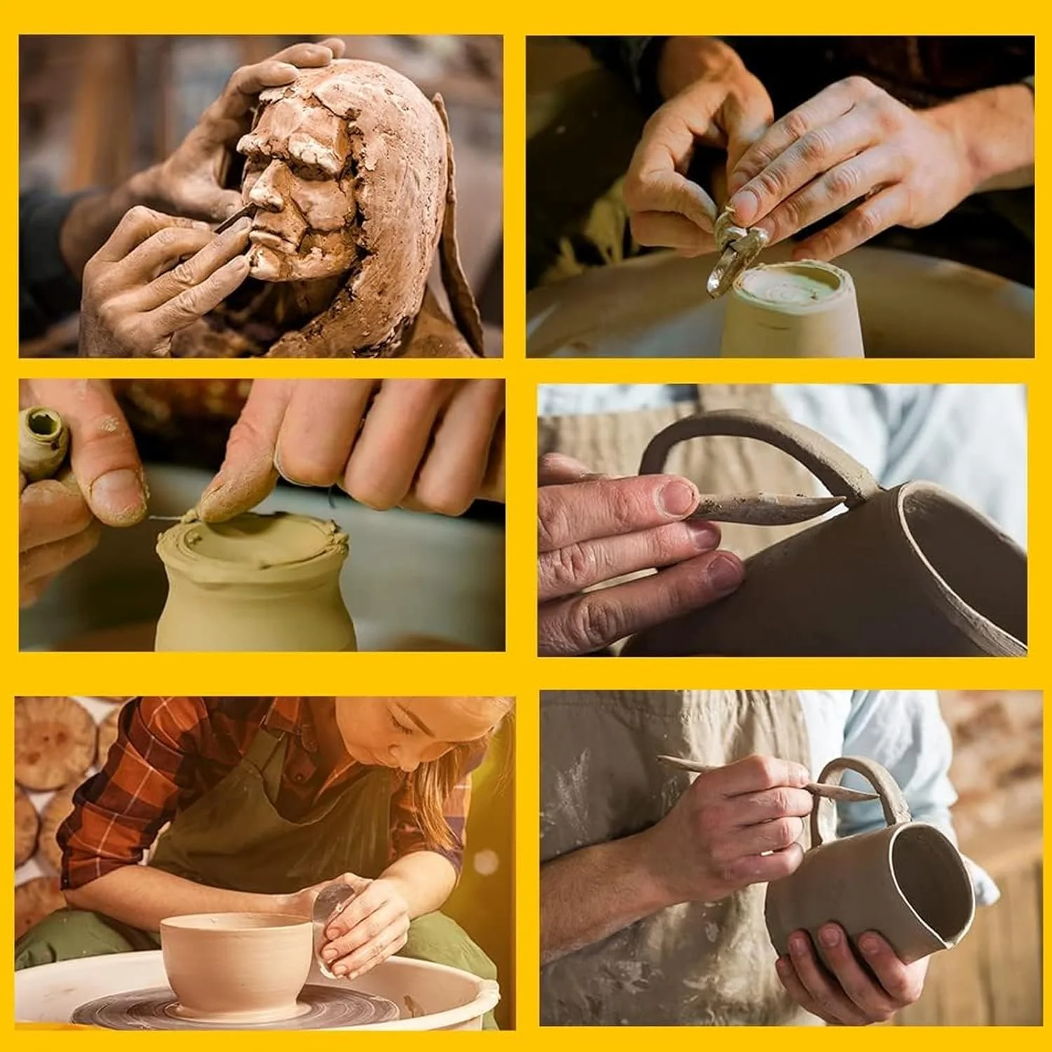 مجموعه ابزار مدل سازی 8 تکه نوریلا، مجموعه سفالگری، مجموعه ابزار خاک رس سرامیکی چوبی، برای مدل سازی، حکاکی، شمع سازی، ابزار سرامیکی، کیت سوزاندن قبر DIY، سفالگر، ابزار خاک رس پلیمری