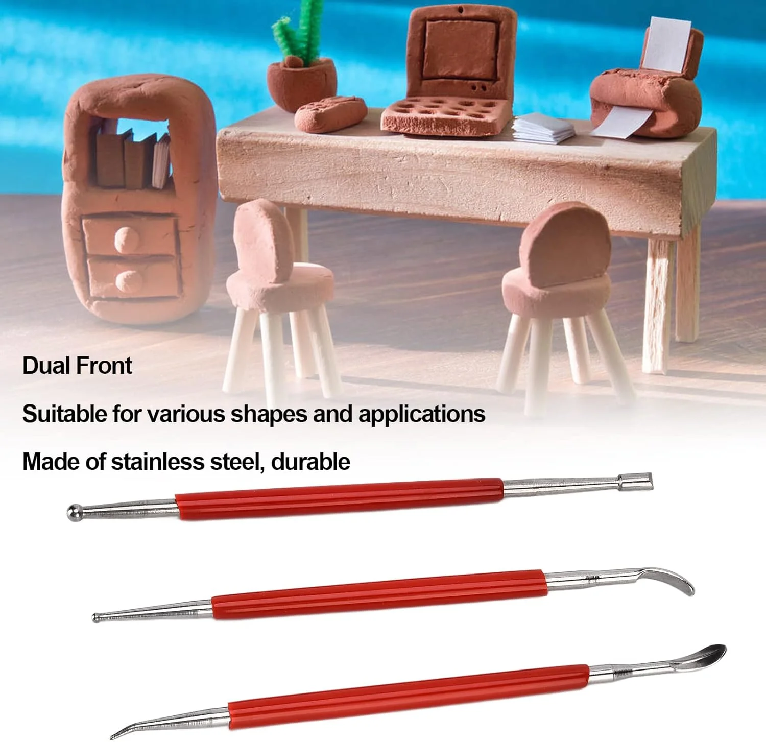 ابزار مجسمه سازی HOKVJ، ابزارهای سفالگری با کاربرد گسترده و بادوام، استفاده آسان برای صاف کردن رس، مدل سازی و حکاکی