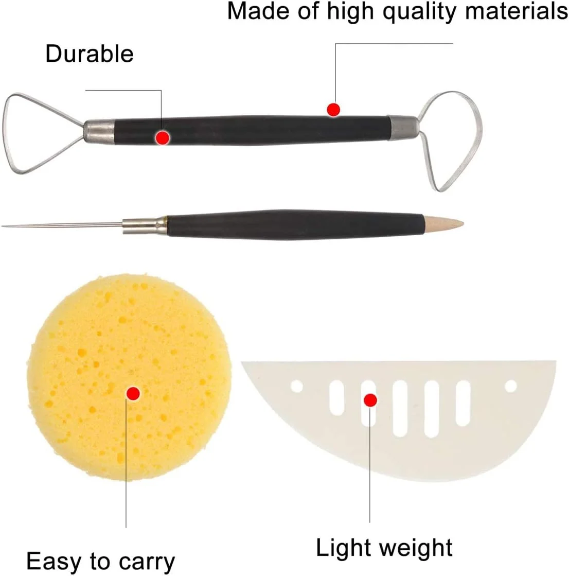 ابزار حکاکی XYJPCCCarving، ابزار سفالگری، ابزار مدل سازی خاک رس، کیت ابزار تمیز کننده خاک رس برای صاف کردن، حکاکی، شکل دادن و مجسمه سازی