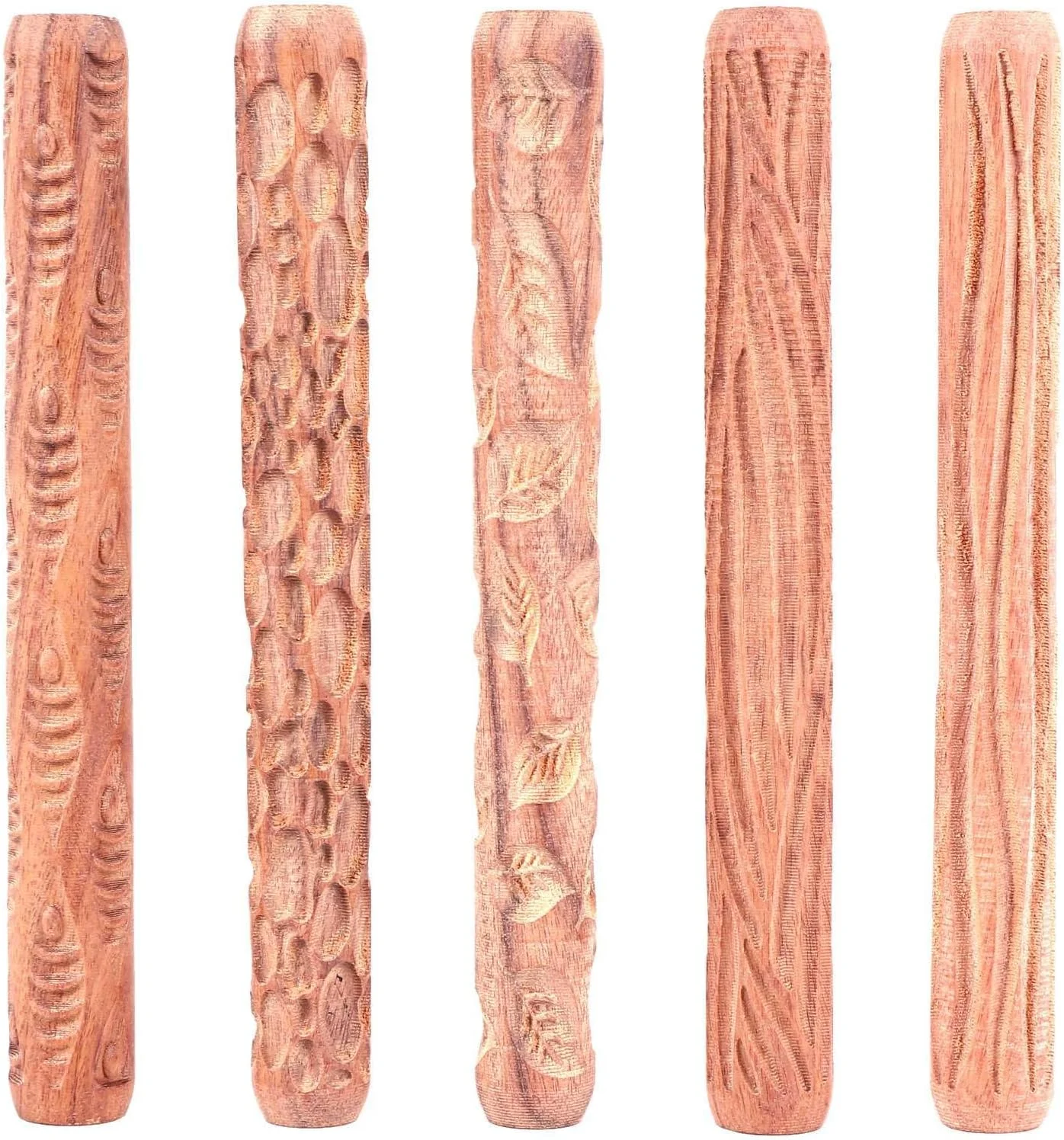 غلتک های طرح دار سفالی جوینا، 5 عددی، ابزار سفالگری دستی برای نقش زدن روی خاک رس