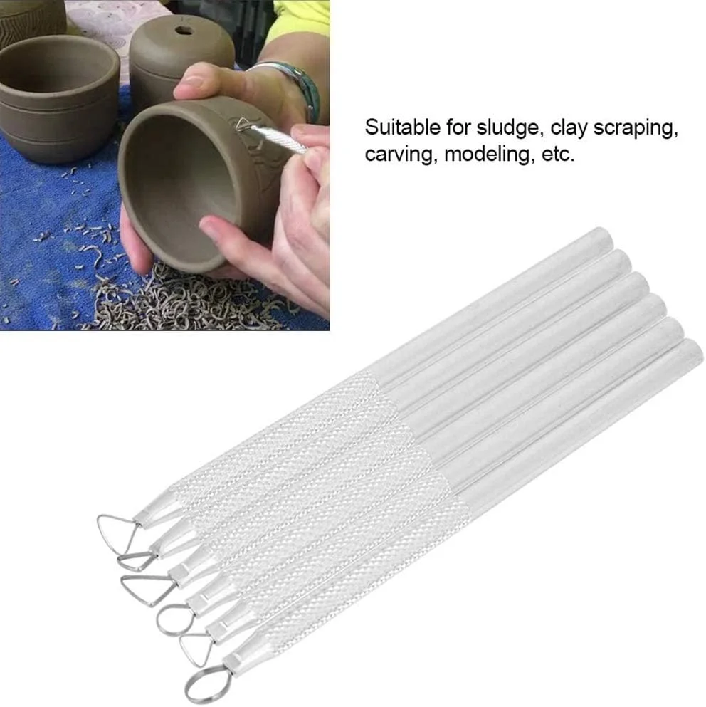 ابزار سفالگری پلیمر XYJPCC، 6 عدد ابزار حکاکی و مجسمه سازی برای مدل سازی و صاف کردن