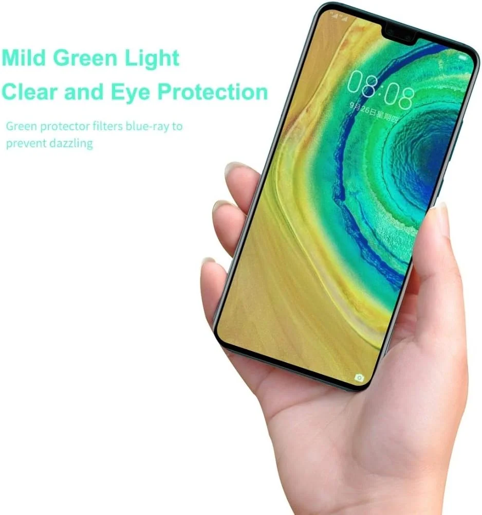 محافظ صفحه نمایش گوشی هوشمند CHENCHUAN برای Huawei Mate 30 Hat-Prince 0.26mm 9H 6D خمیده تمام صفحه محافظ چشم فیلم سبز شیشه ای تمپر شده
