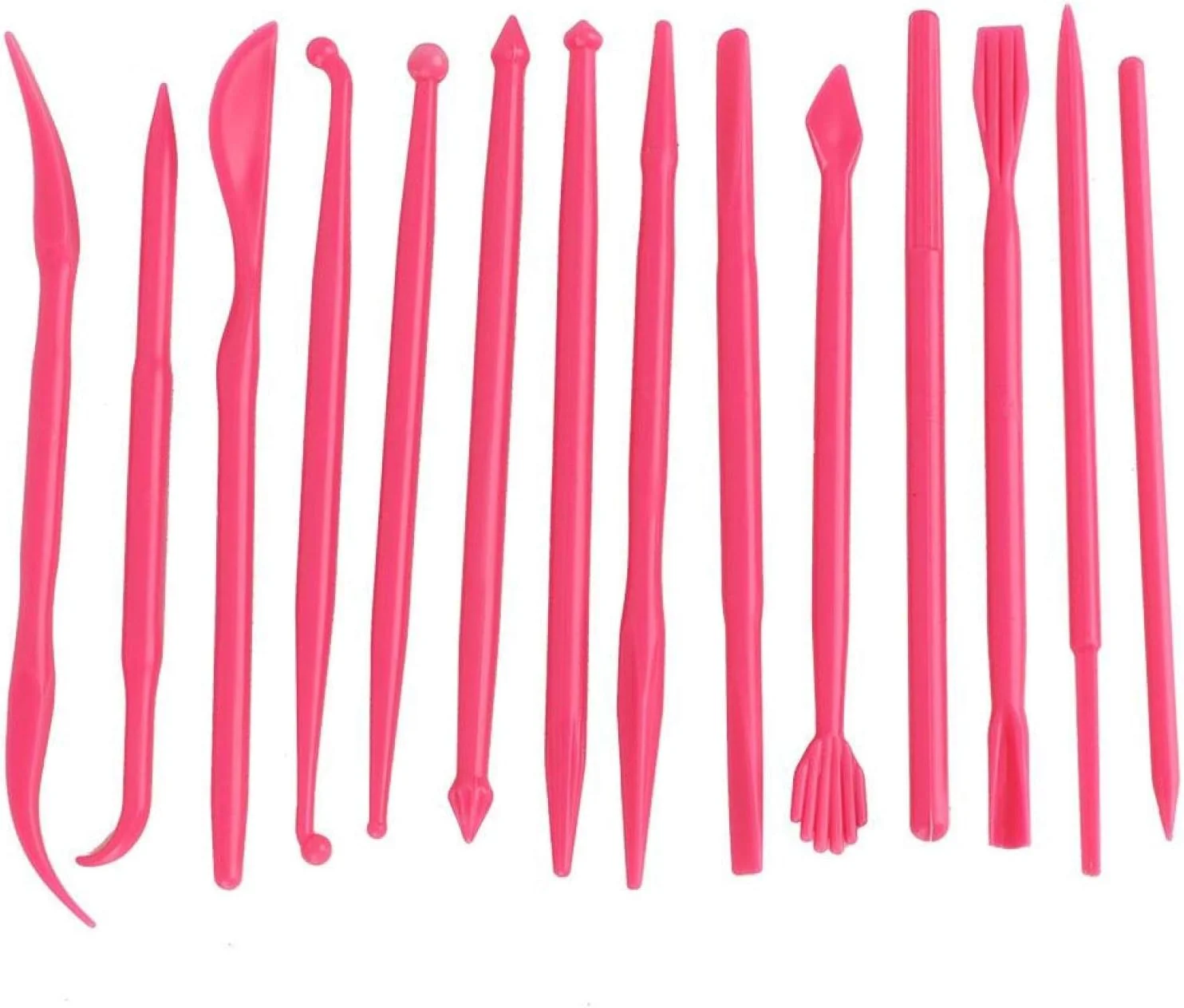 ست 14 عددی ابزار مجسمه سازی حرفه ای خاک رس، ابزار حکاکی سفالگری برای بزرگسالان، مبتدیان و کودکان (رز قرمز)