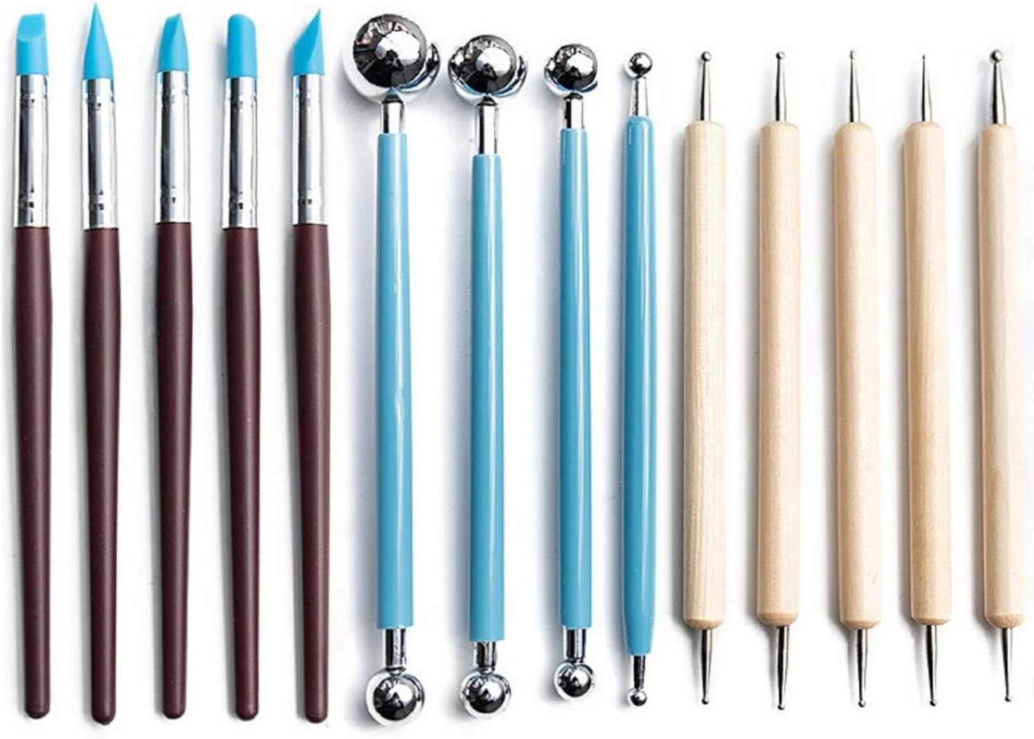 مجموعه 14 عددی ابزار مجسمه سازی خاک رس Bafnsiji، ابزار سفالگری، قلم هنری حکاکی سیلیکونی، قلم لاستیکی سیلیکونی حرفه ای، مجموعه ابزار فرورفتگی گل کاغذی برجسته