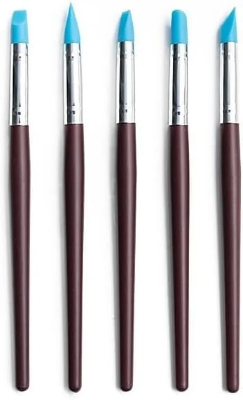 مجموعه 14 عددی ابزار مجسمه سازی خاک رس Bafnsiji، ابزار سفالگری، قلم هنری حکاکی سیلیکونی، قلم لاستیکی سیلیکونی حرفه ای، مجموعه ابزار فرورفتگی گل کاغذی برجسته