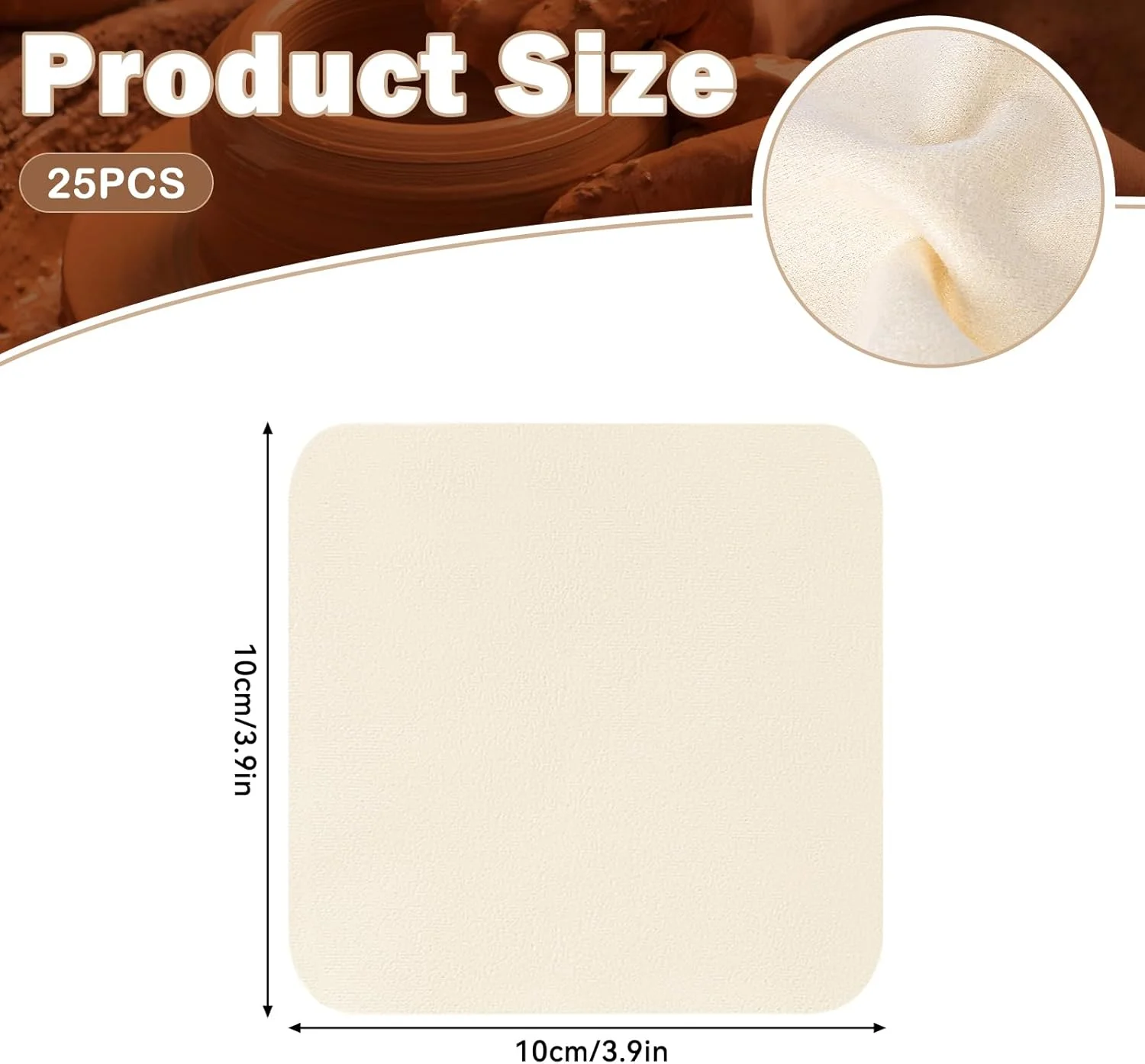 25 عدد پارچه چرم بز ابزار سفالگری، پارچه کوچک چرم بز، ابزار سرامیک از پیش برش خورده، ابزار چرمی هنرمند، ابزار گلی چرمی برای صاف کردن سفال، لبه گلدان، ابزار پرداخت رس سرامیکی