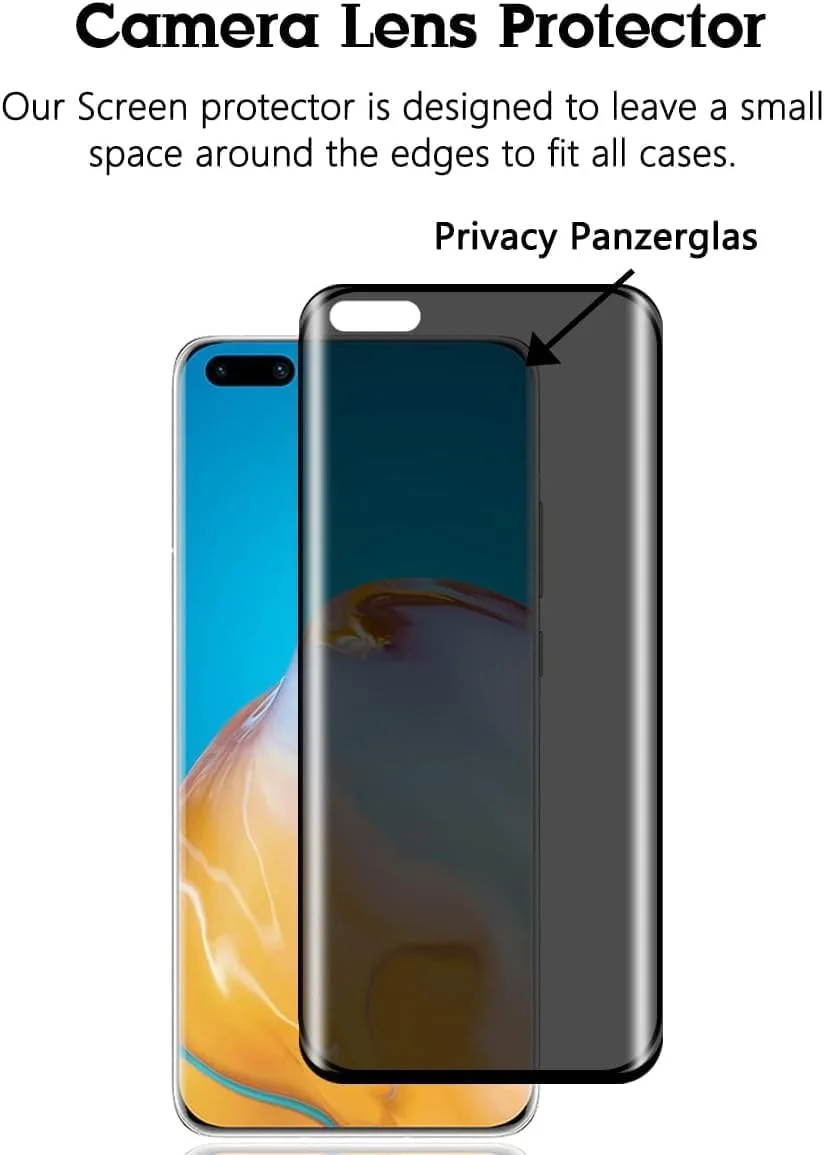 محافظ صفحه نمایش ضد جاسوسی 2 عددی Hkess برای Huawei P40 Pro - محافظ صفحه حریم خصوصی تمام صفحه، فیلم شیشه ای سخت شده سه بعدی، محافظ پوشش کامل ضد خش با سختی 9H محافظ صفحه نمایش ضد جاسوسی 2 عددی Hkess برای Huawei P40 Pro - محافظ صفحه حریم خصوصی تمام صفحه، فیلم شیشه ای سخت شده سه بعدی، محافظ پوشش کامل ضد خش با سختی 9H