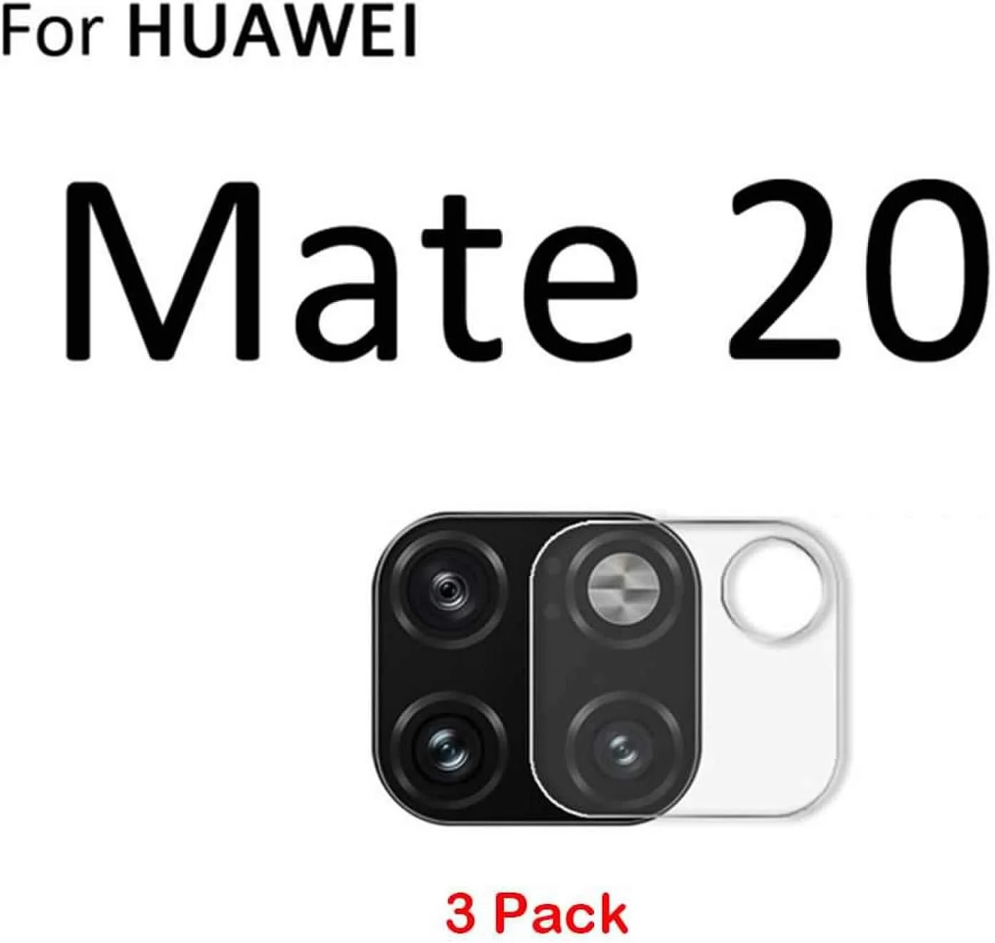 محافظ لنز دوربین شیشه ای حرارت دیده YSJJZRL® بسته 3 عددی مناسب برای Huawei Mate 20 Pro P20 Pro Mate 20X Mate 20 Lite Honor 20 Pro V20 20i 20 Lite /P30/P30 Pro/P30 Lite با سختی 7.5H