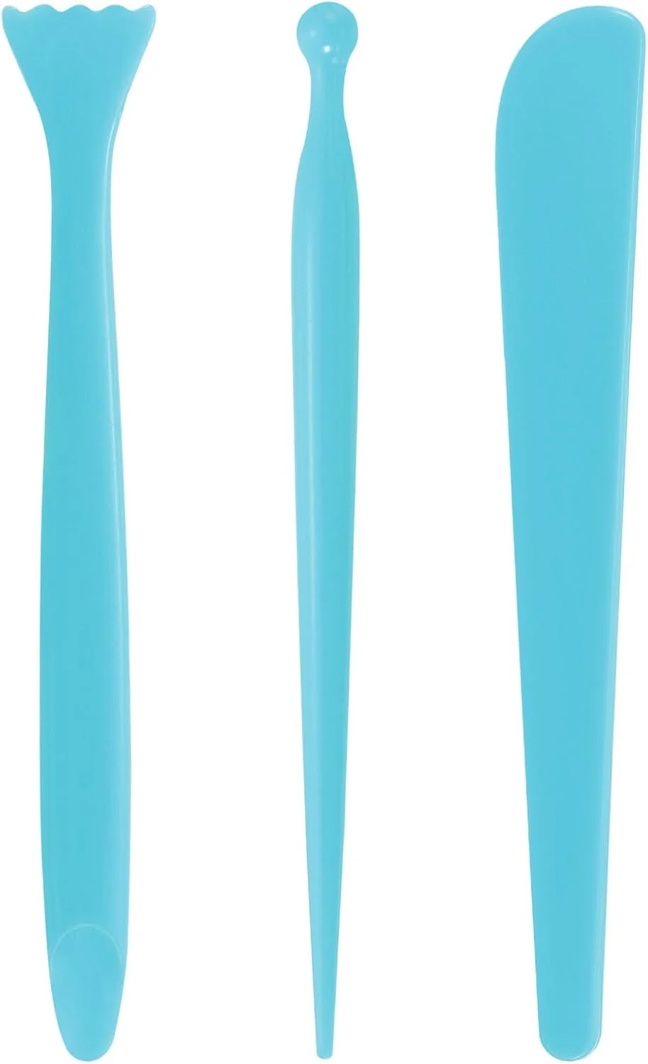 ست ابزار سفالگری پلاستیکی کوارکزمن 3 عددی، ست مدل سازی دو طرفه، ابزار مدل سازی خاک رس، حکاکی سرامیک برای شکل دادن، برش، تزئین، برجسته سازی، آبی