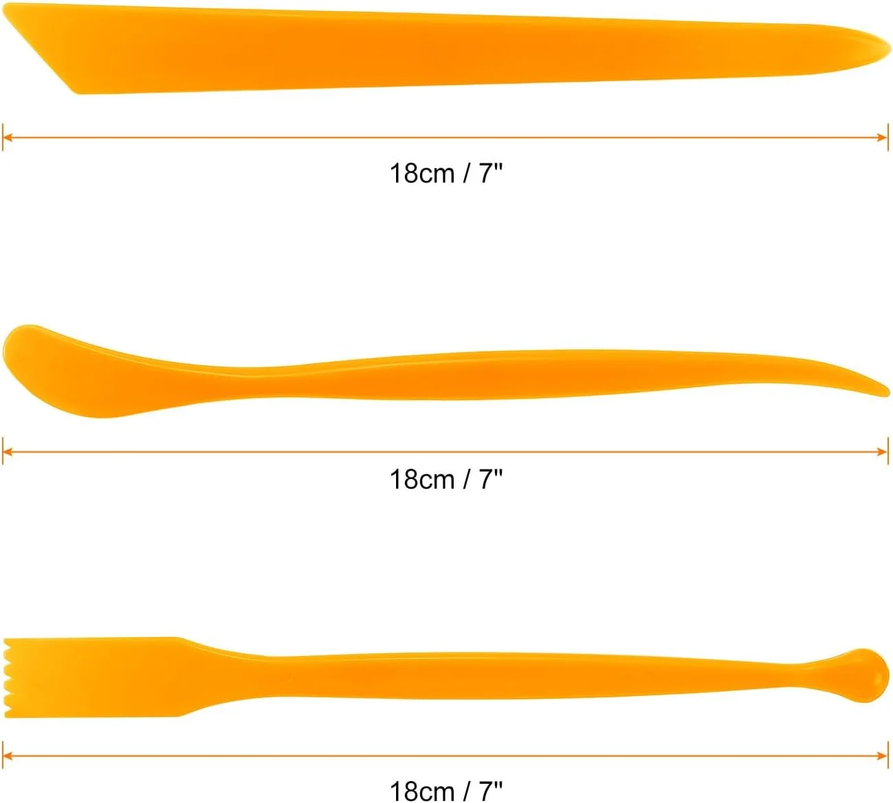 ست ابزار سفالگری پلاستیکی کوارکزمن 3 عددی، ست مدل سازی دو طرفه، ابزار مدل سازی خاک رس، حکاکی سرامیک برای شکل دادن، برش، تزئین، برجسته سازی، زرد