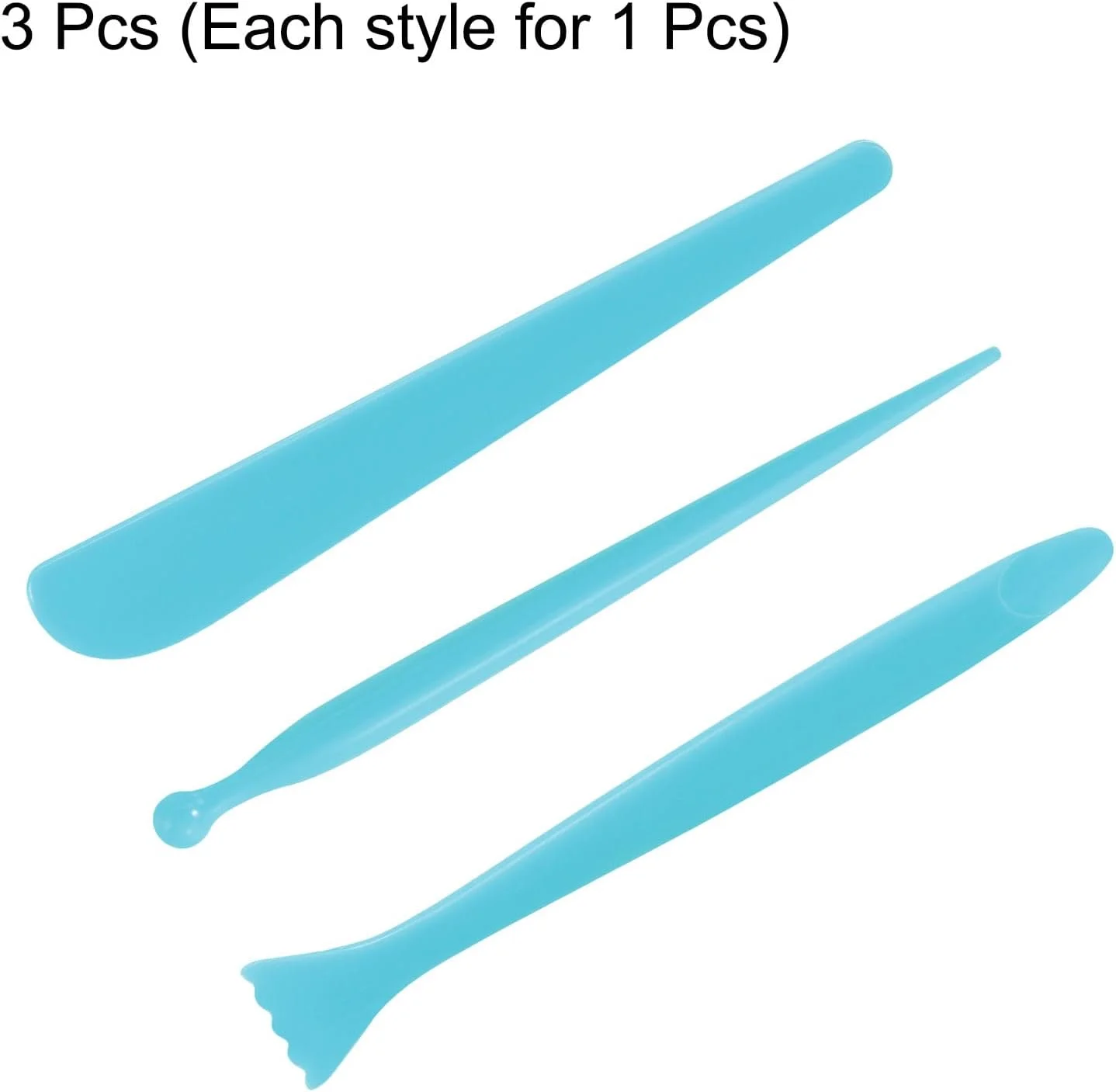 ست ابزار سفالگری پلاستیکی کوارکزمن 3 عددی، ست مدل سازی دو طرفه، ابزار مدل سازی خاک رس، حکاکی سرامیک برای شکل دادن، برش، تزئین، برجسته سازی، آبی