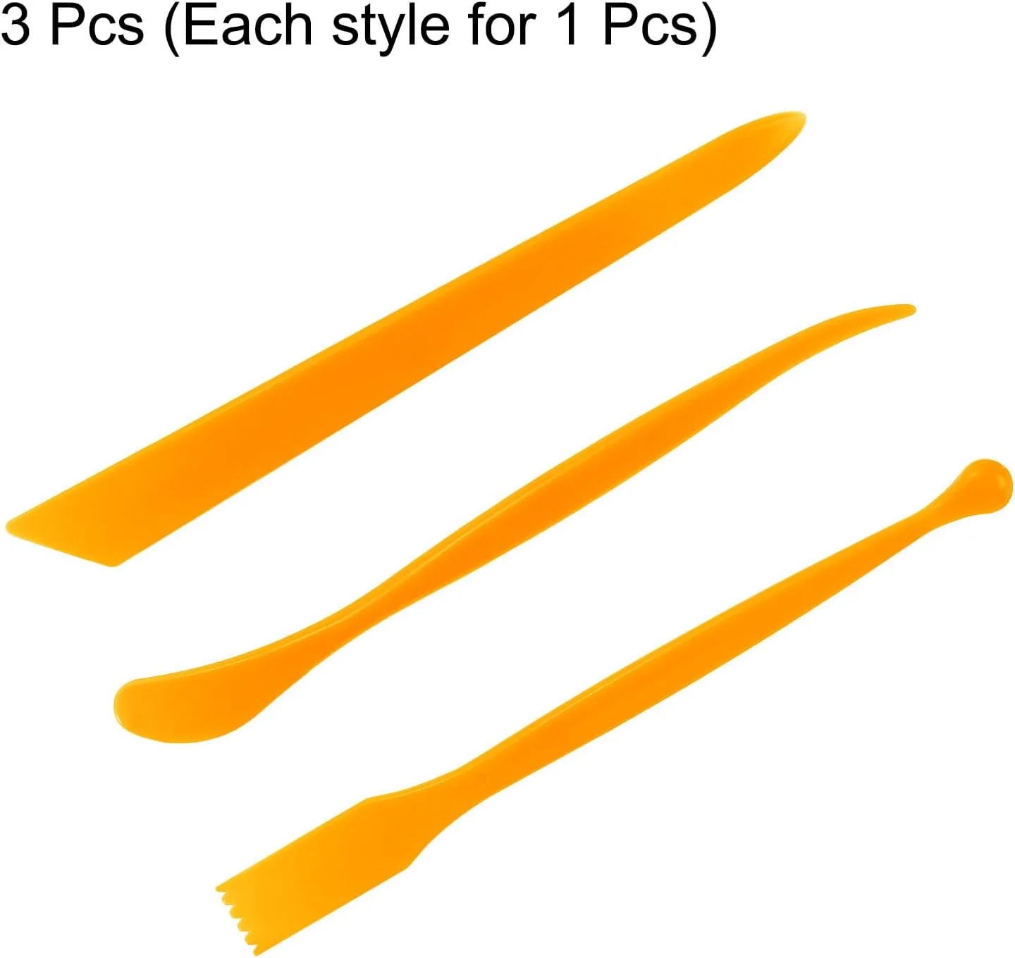 ست ابزار سفالگری پلاستیکی کوارکزمن 3 عددی، ست مدل سازی دو طرفه، ابزار مدل سازی خاک رس، حکاکی سرامیک برای شکل دادن، برش، تزئین، برجسته سازی، زرد