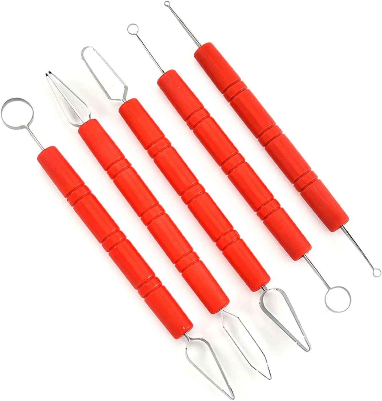 مجموعه ابزار سفالگری GZDcjsc، شامل چاقوهای حکاکی، ابزارهای مدل‌سازی، مجسمه‌سازی، کنده کاری و پرداخت با سیم دوتایی