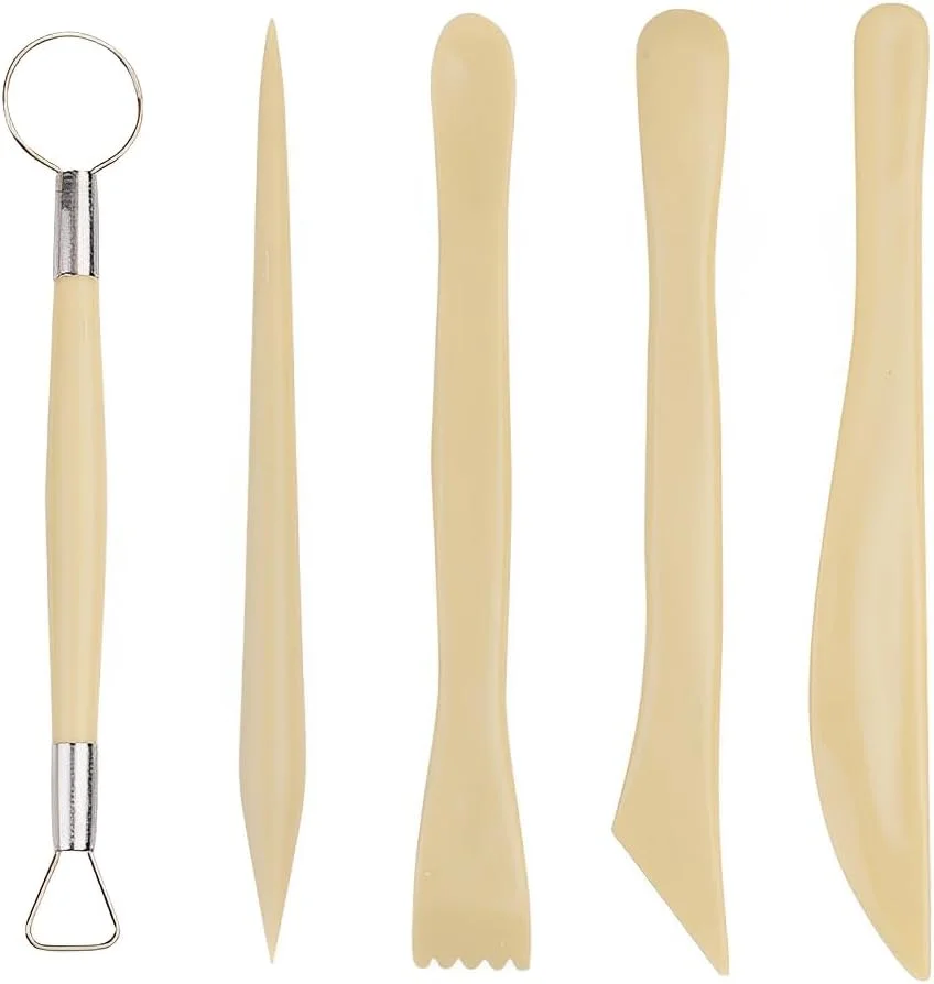 ابزار مجسمه سازی سرامیکی IKOPFLN، مجموعه 5 عددی ابزار مدل سازی خاک رس، میله های رسی برای حرفه ای ها، هنرمندان یا مبتدیان