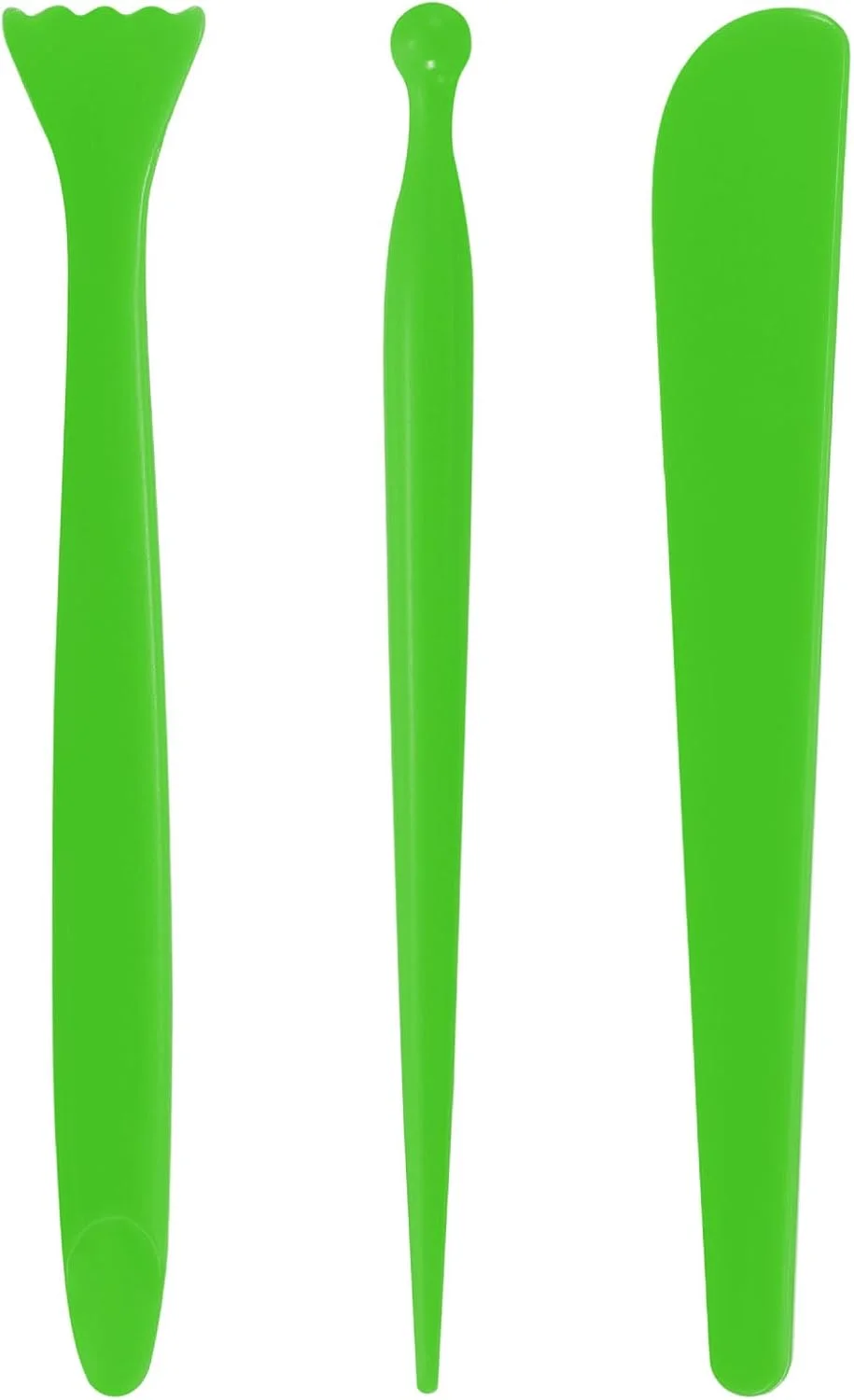 ست ابزار سفالگری پلاستیکی کوارکزمن 3 عددی، ست مدل‌سازی دو طرفه، ابزار مدل‌سازی خاک رس، حکاکی سرامیک برای شکل‌دهی، برش، تزئین، برجسته‌سازی، سبز