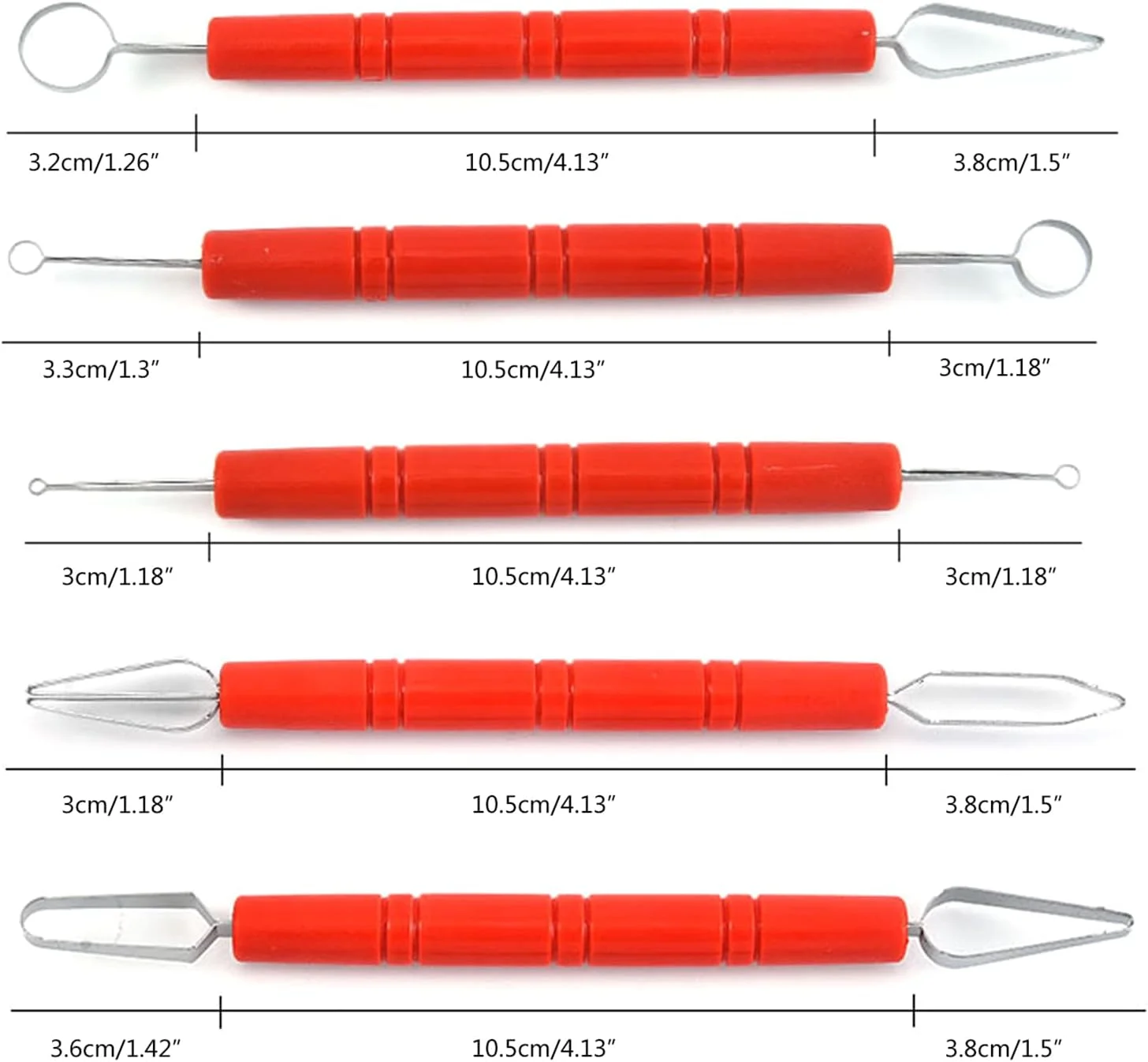 مجموعه ابزار سفالگری GZDcjsc، شامل چاقوهای حکاکی، ابزارهای مدل‌سازی، مجسمه‌سازی، کنده کاری و پرداخت با سیم دوتایی