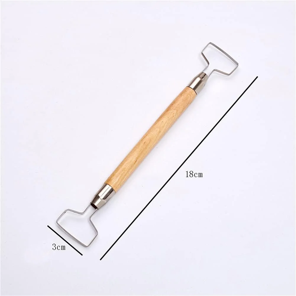 لاسنرس‌ام 2 عدد ابزار سفالگری، ابزار مجسمه‌سازی خاک رس، ابزار سفالگری خاک رس، دسته‌های چوبی، ابزار سرامیکی دو طرفه، ابزار حکاکی خاک رس برای مجسمه‌سازی سرامیک سفالی