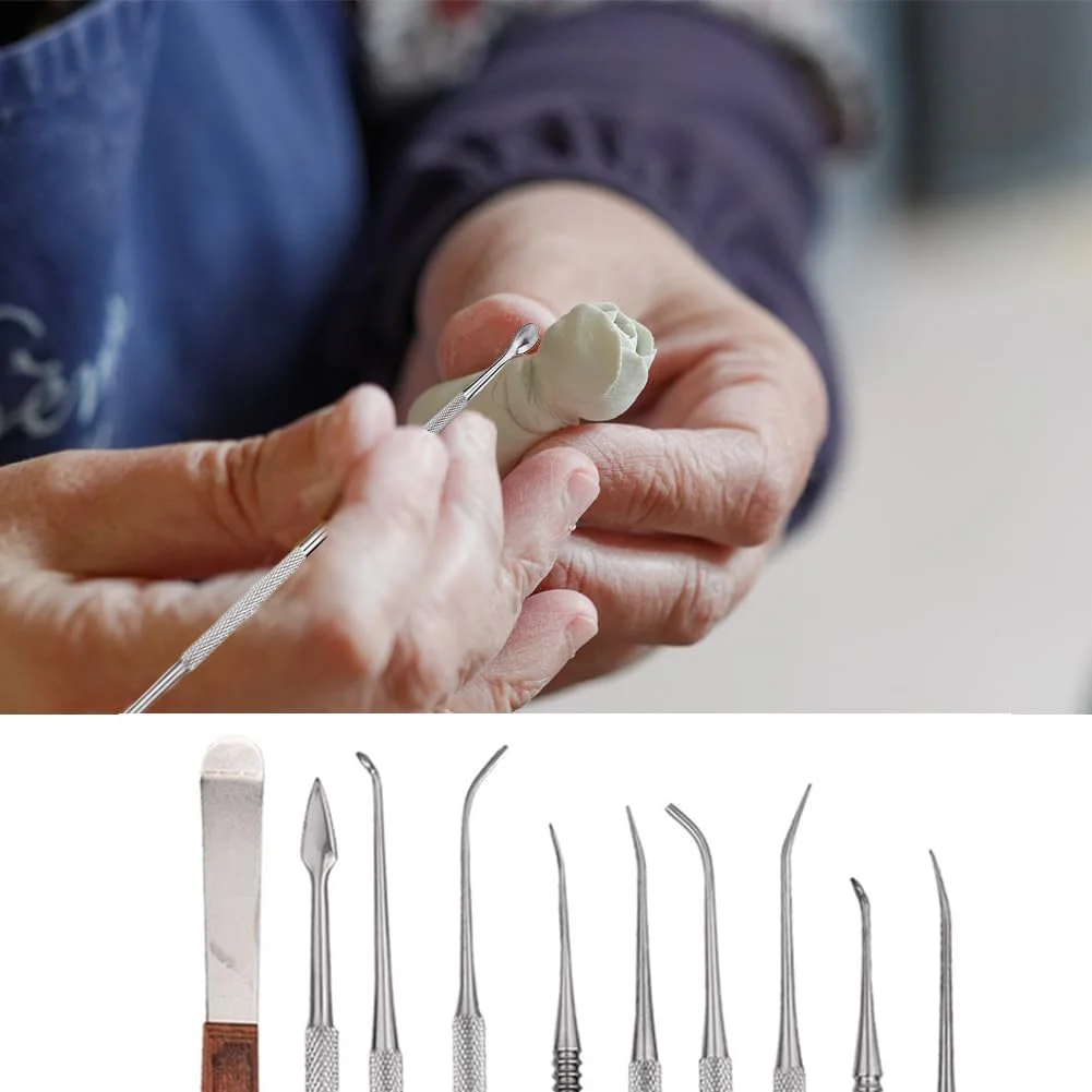 ابزار حکاکی استیل Joyzan، ابزار مجسمه سازی موم شمع سفالی، ابزار فلزی سرامیکی انعطاف پذیر، حکاکی چرخشی، ابزار حکاکی موم DIY برای مبتدیان