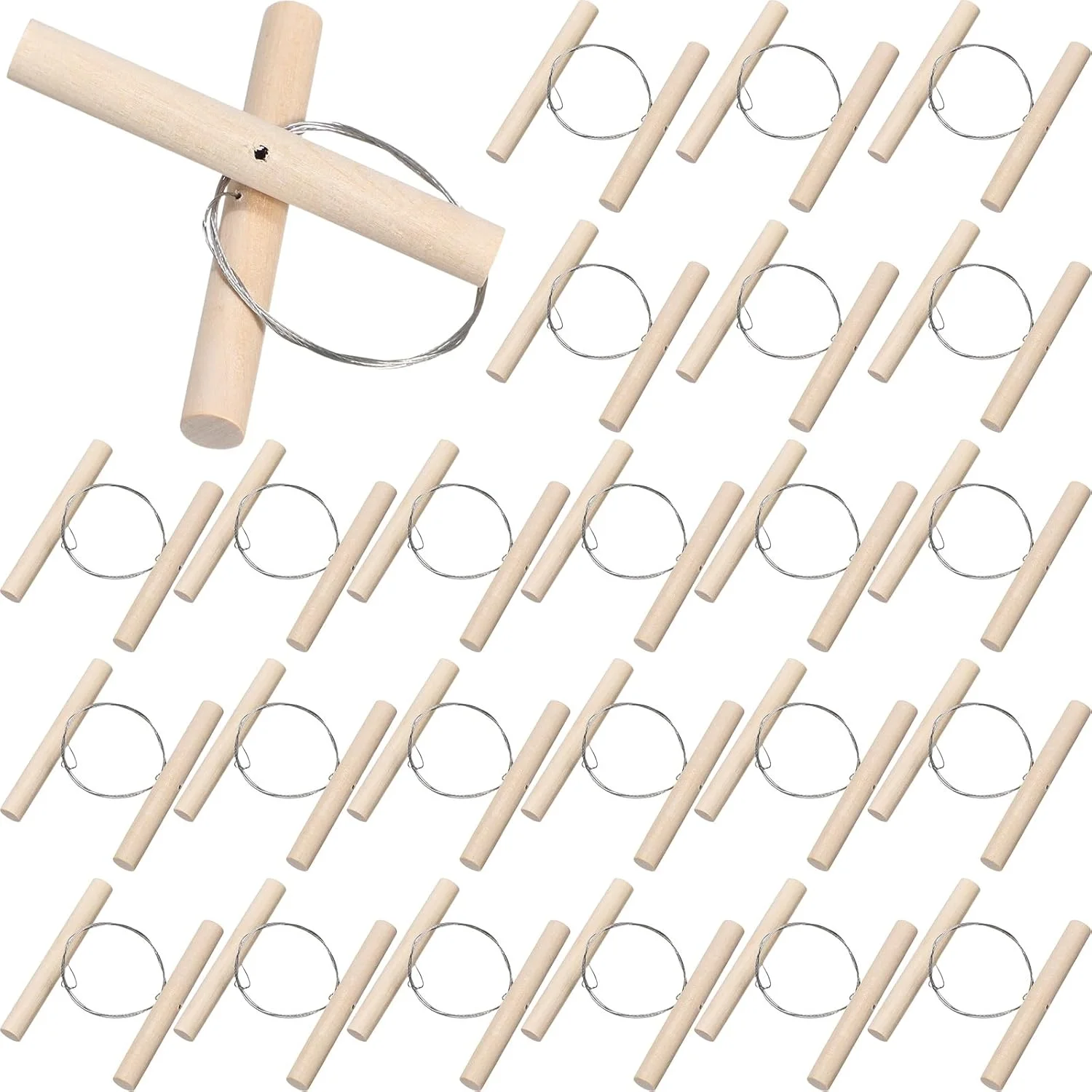 یالیکوپ 30 عدد سیم برش رس با دسته چوبی، استفاده آسان، ابزار برش سیم فولادی، ابزار سفالگری برای برش خمیر پنیر، ابزار سفالگری خط گلی برای مجسمه سازی هنر سرامیک