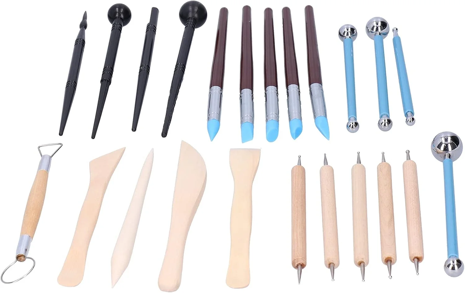 مجموعه ابزار مجسمه سازی TMKJZL، کیت DIY شامل 24 ابزار برای حکاکی، مدل سازی و شکل دهی