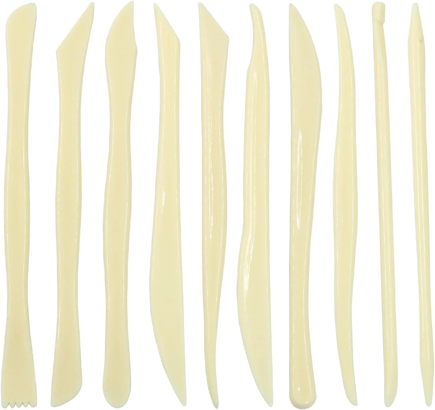 ابزار مجسمه سازی رسی دو طرفه Moicstiy، 10 عددی، ابزار مدل سازی رسی پلاستیکی برای حکاکی، صاف کردن و شکل دادن