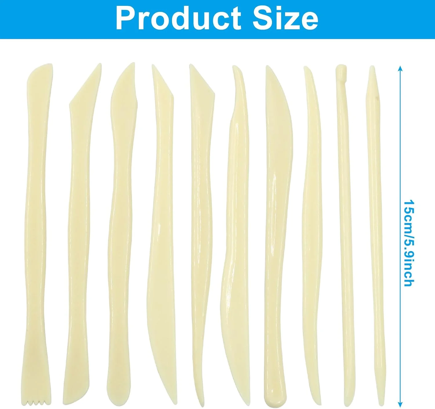 ابزار مجسمه سازی رسی دو طرفه Moicstiy، 10 عددی، ابزار مدل سازی رسی پلاستیکی برای حکاکی، صاف کردن و شکل دادن