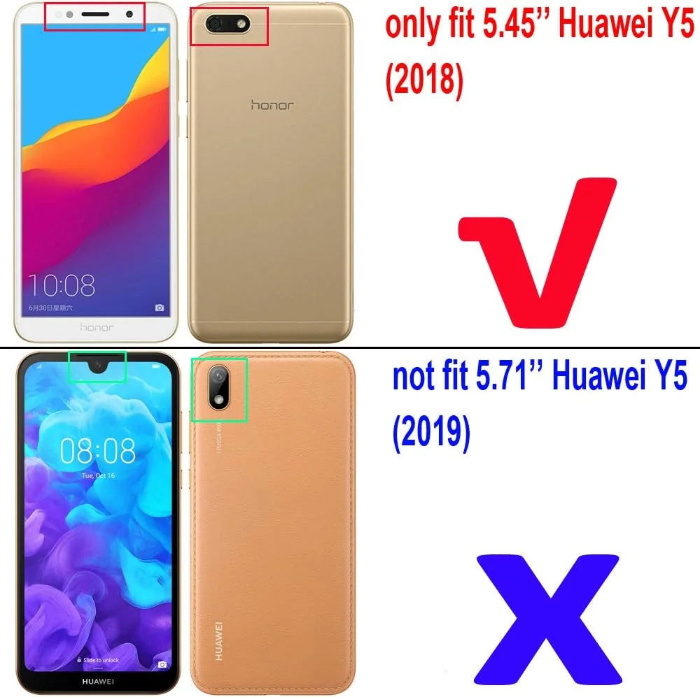 [2 عدد] محافظ صفحه نمایش Huawei Y5 (2018)، محافظ صفحه نمایش شیشه ای حرارت دیده Huawei Y5 (2018)، محافظ صفحه نمایش ضد خش HD برای Huawei Y5 (2018) با اندازه 5.45 اینچ