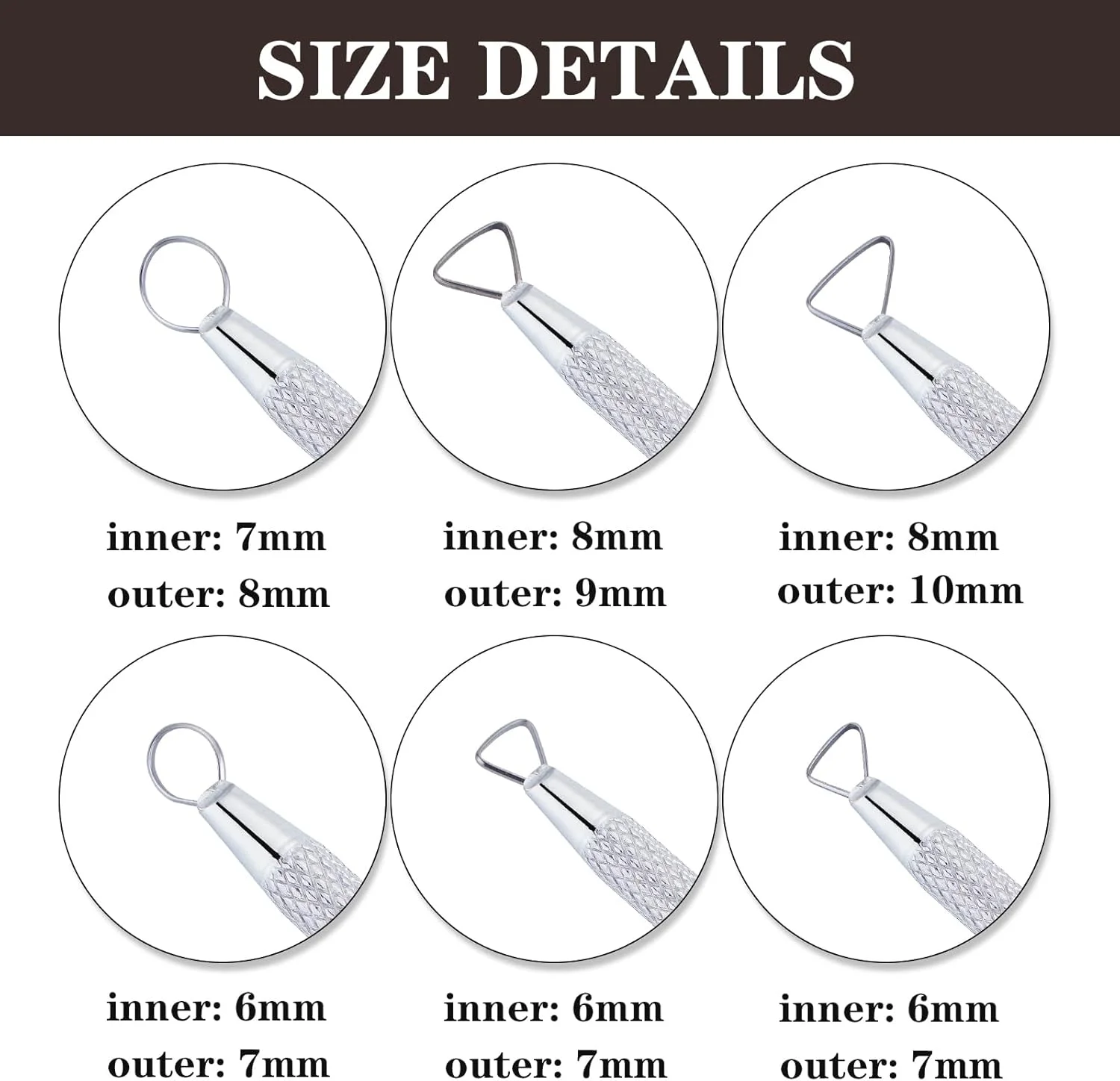 مجموعه ابزار مجسمه سازی глиняный Glamorway شامل 6 عدد ابزار برش روبان کوچک فلزی برای حکاکی