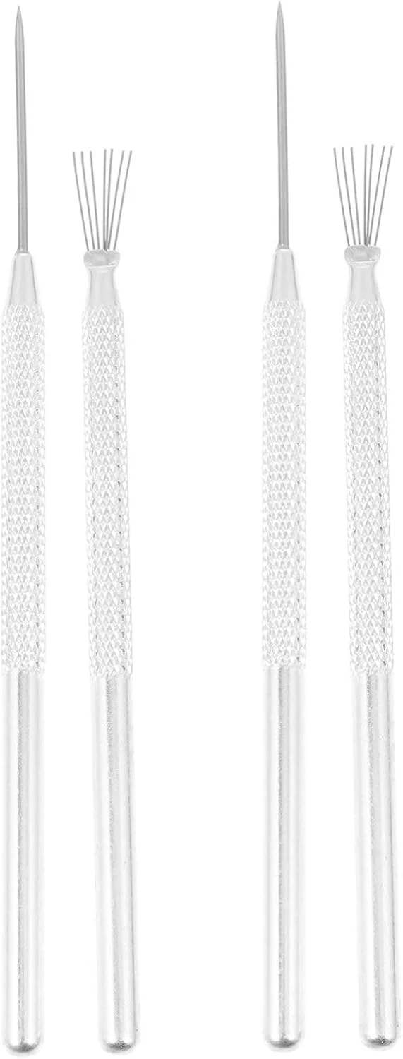 Milisten 4 عدد ابزار مجسمه سازی خاک رس، ابزار سوزن خاک رس، ابزار مجسمه سازی سفالگری، کاردک استیل سرامیکی، ابزار سفالگری، ابزار پولیش خاک رس، مجسمه سازی موم استیل