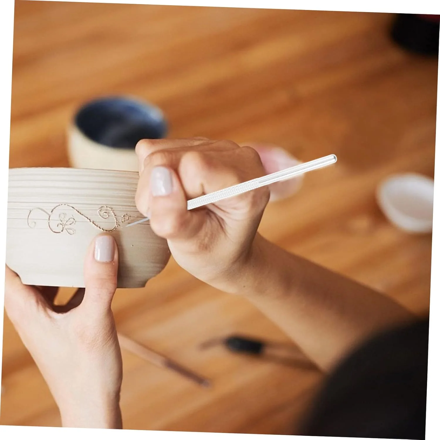 Milisten 4 عدد ابزار مجسمه سازی خاک رس، ابزار سوزن خاک رس، ابزار مجسمه سازی سفالگری، کاردک استیل سرامیکی، ابزار سفالگری، ابزار پولیش خاک رس، مجسمه سازی موم استیل