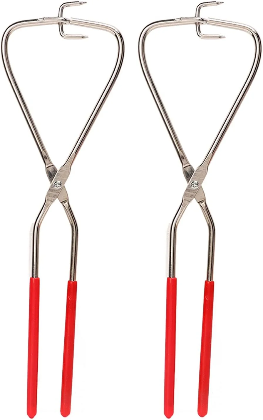 انبرهای غوطه وری ابزار لعاب کاری، ابزار مجسمه سازی سفالی از جنس استیل ضد زنگ با دسته قرمز، انبر غوطه وری مجسمه سازی سفالی DIY، ابزار سرامیکی انبر سفال برای حکاکی صنایع دستی