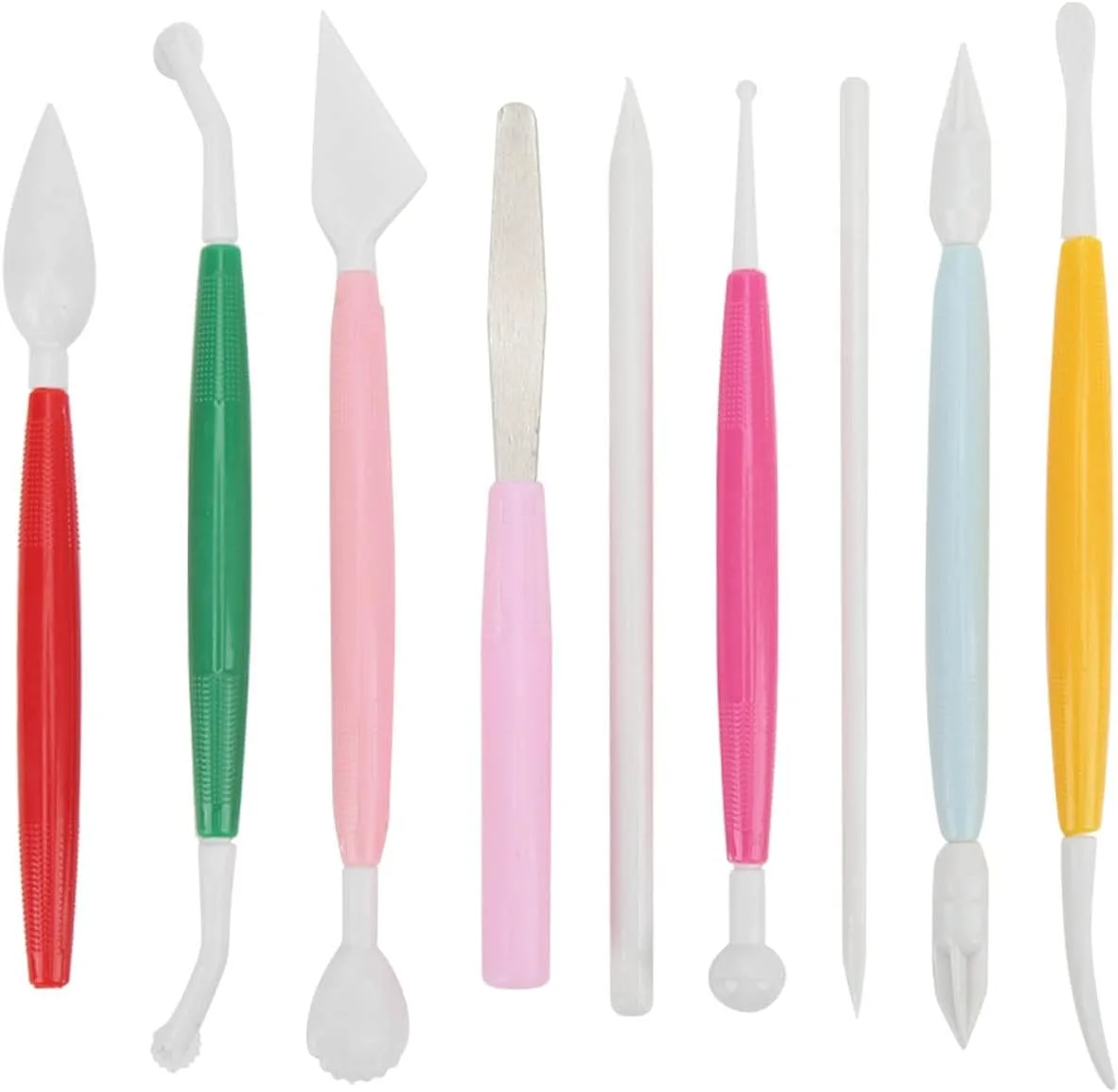 ابزار خمیر بازی پلاستیکی کودکان، 9 عدد ابزار مجسمه سازی خمیر بازی پلاستیکی کودکان برای شکل دهی و مجسمه سازی DIY در خانه و مدرسه